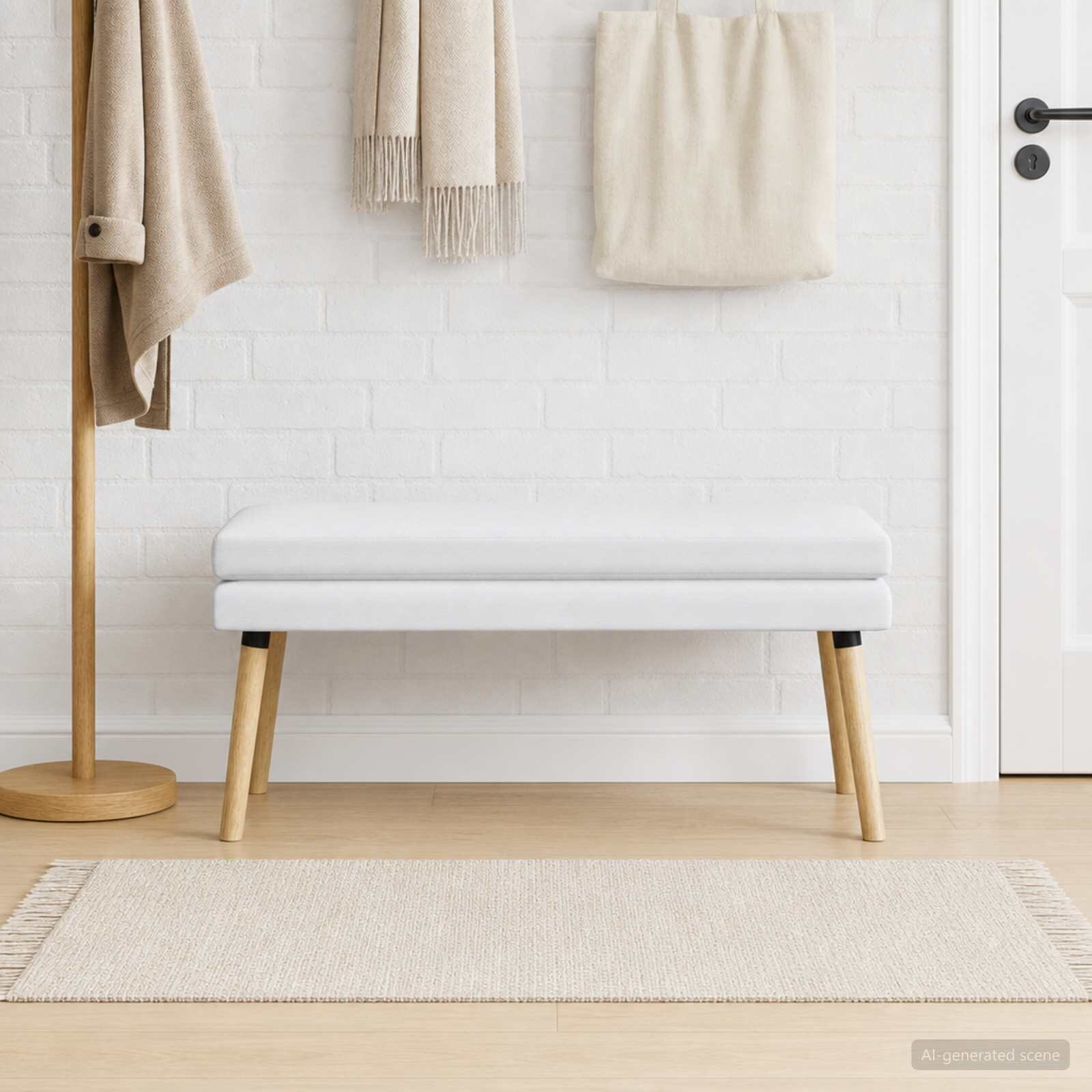 vidaXL Двойно легло Бяло 110 x 40 x 47 см Текстил
