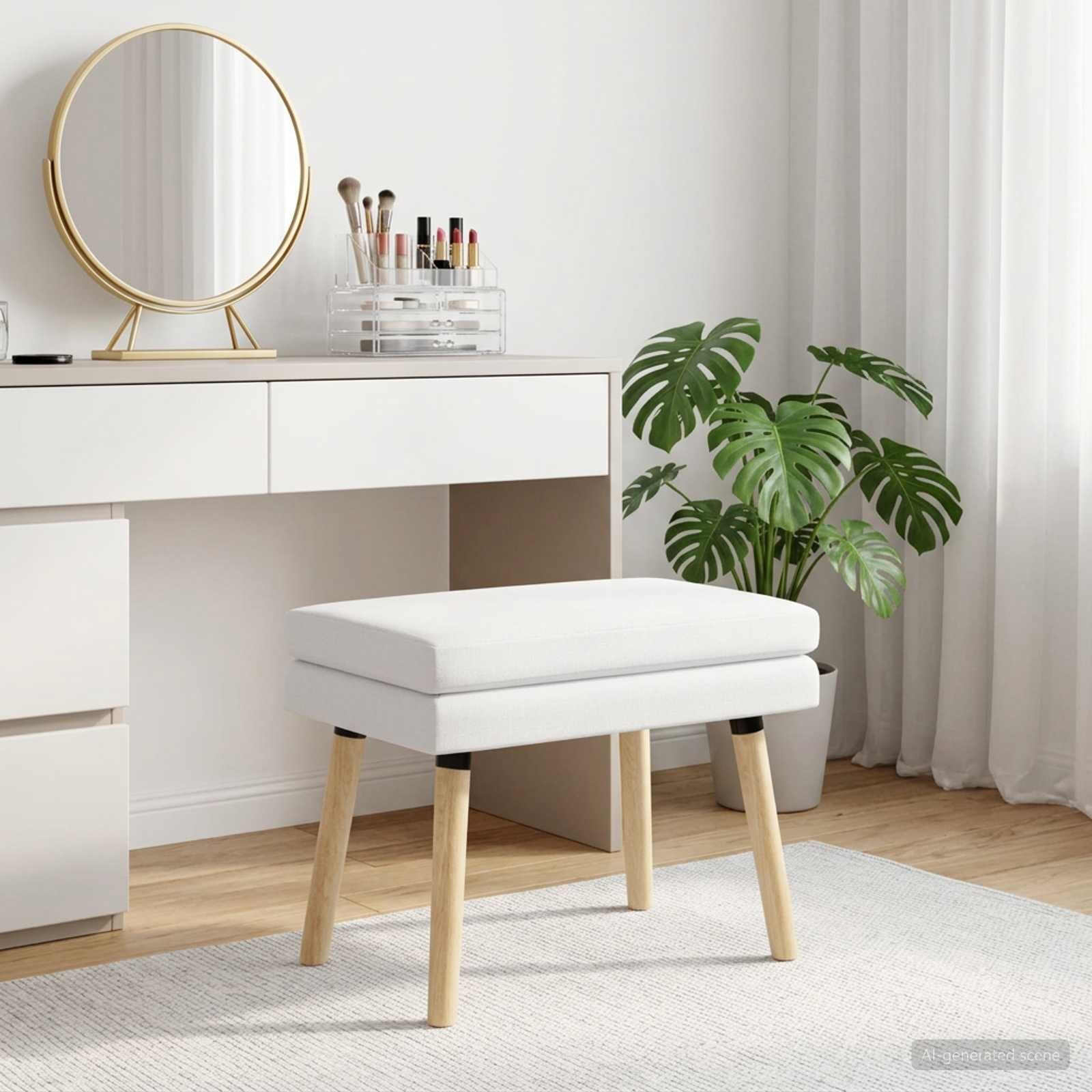 vidaXL Двойно легло Бяло 60 x 40 x 46 см Текстил
