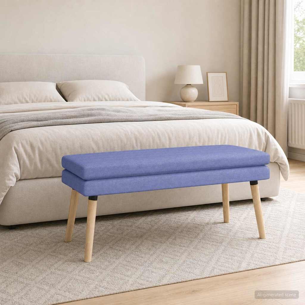 vidaXL Двойно легло Дънково син 110 x 40 x 47 см Текстил