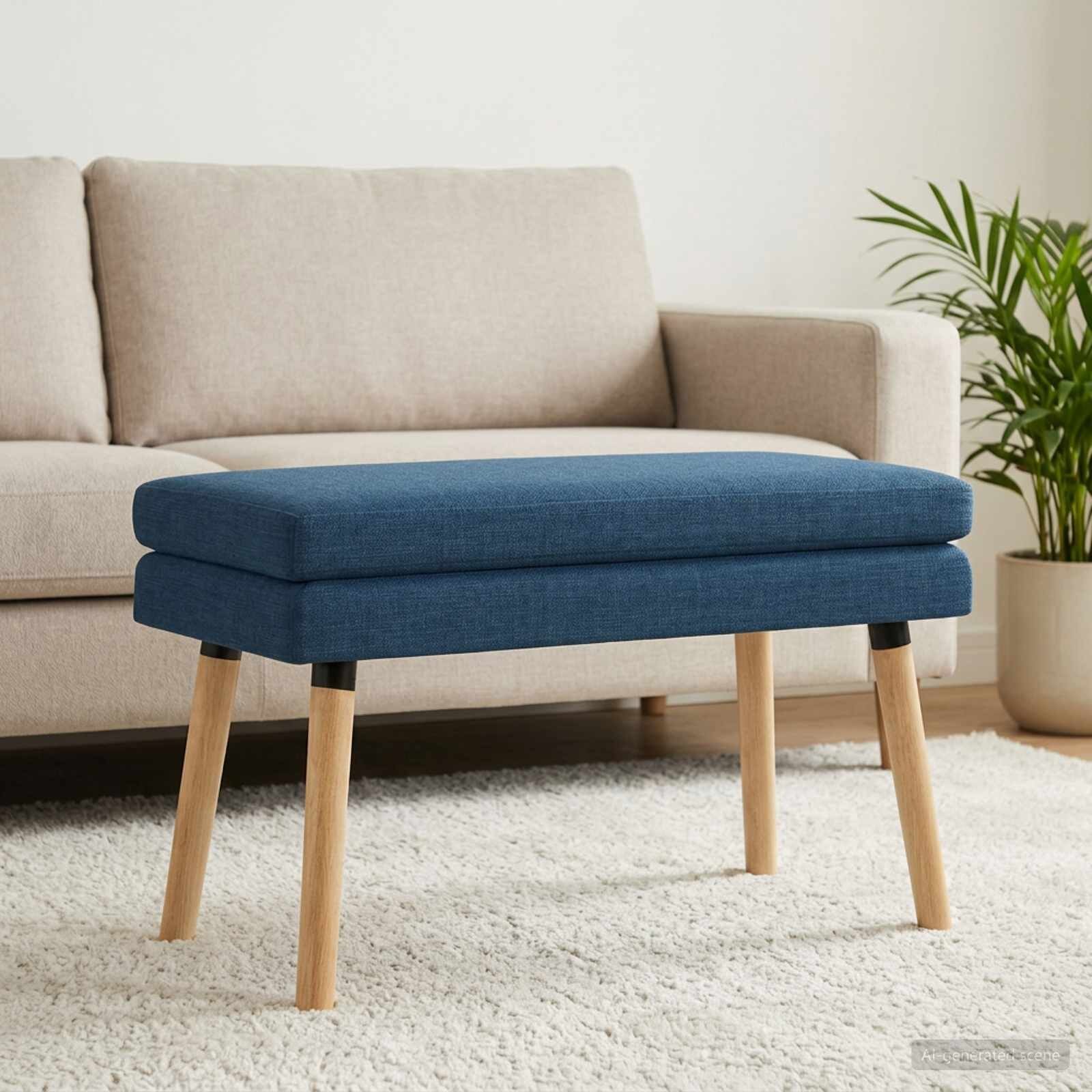 vidaXL Двойно легло Синьо 80 x 40 x 47 см Текстил