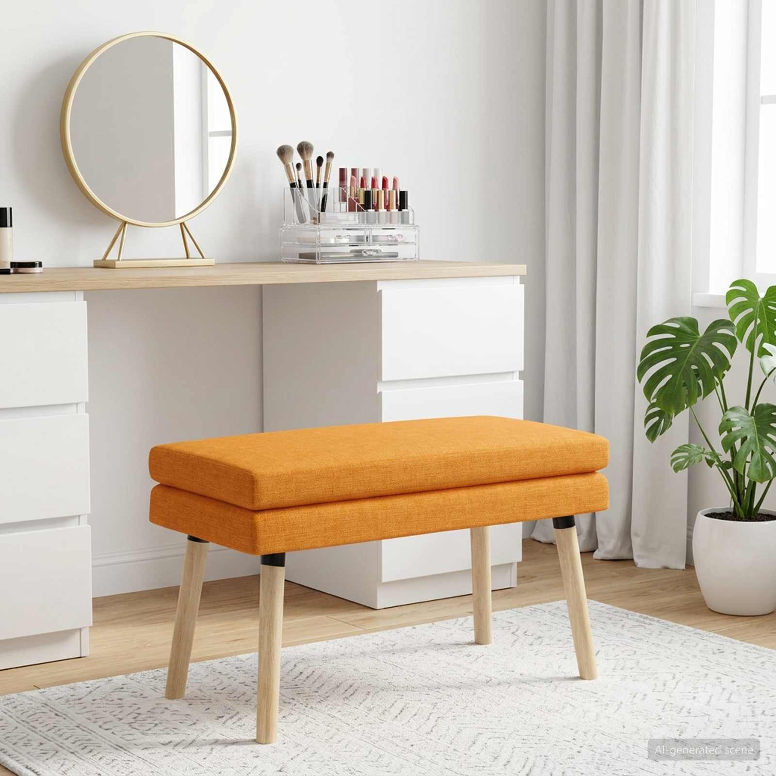 vidaXL Двойно легло Тъмен жълт 80 x 40 x 47 см Текстил