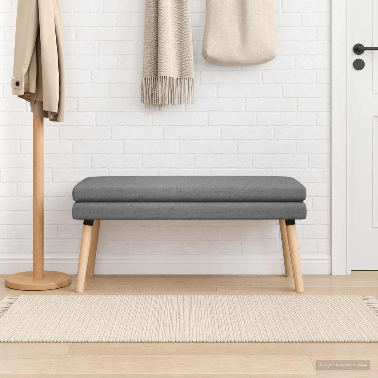 vidaXL Двойно легло Тъмносиво 110 x 40 x 47 см Текстил