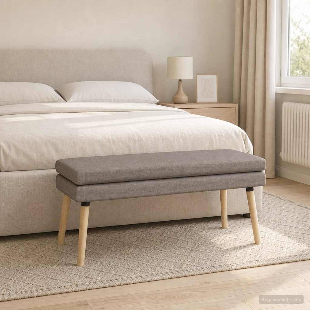 vidaXL Двойно легло Таупе 110 x 40 x 47 см Текстил