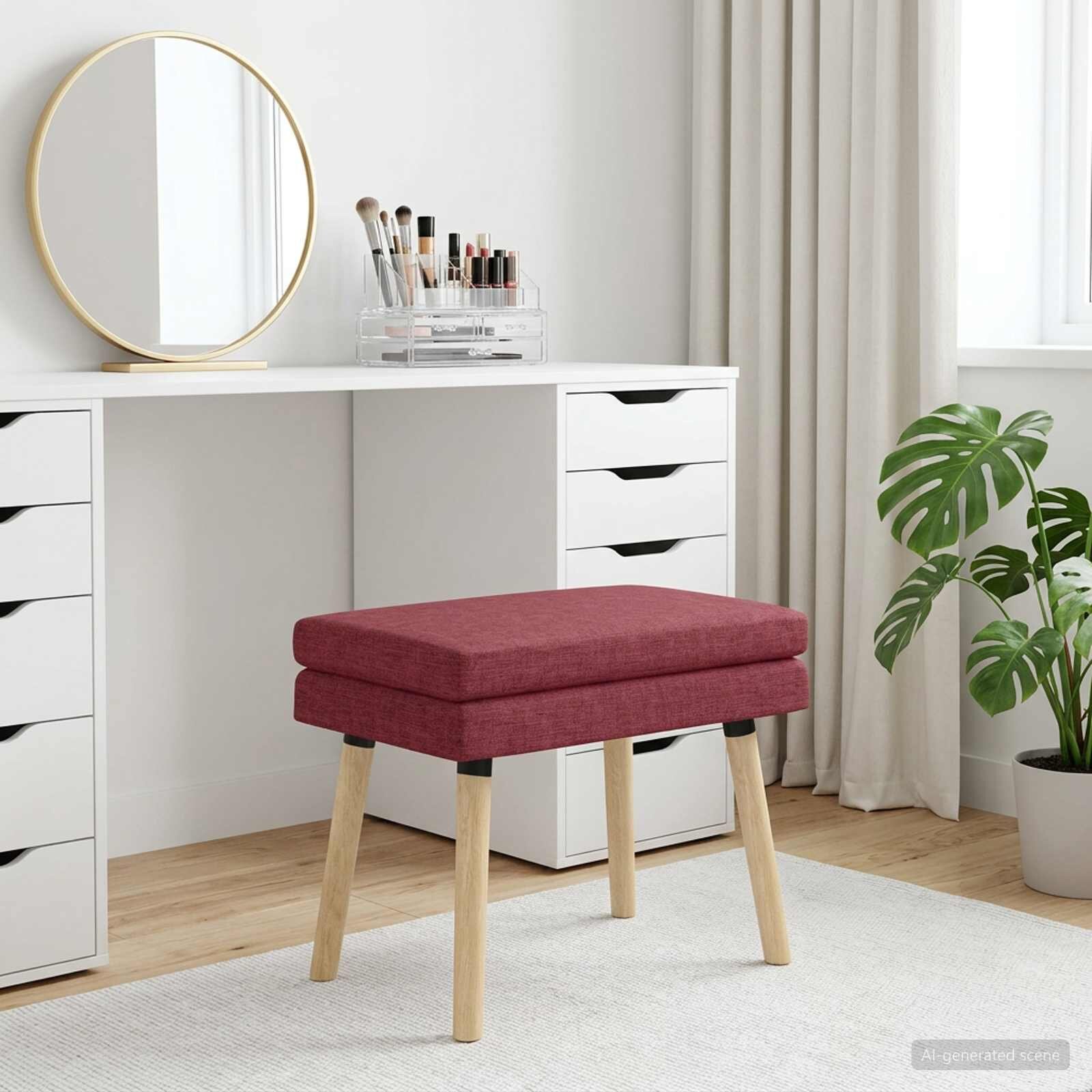 vidaXL Двойно легло Виненочервен 60 x 40 x 46 см Текстил