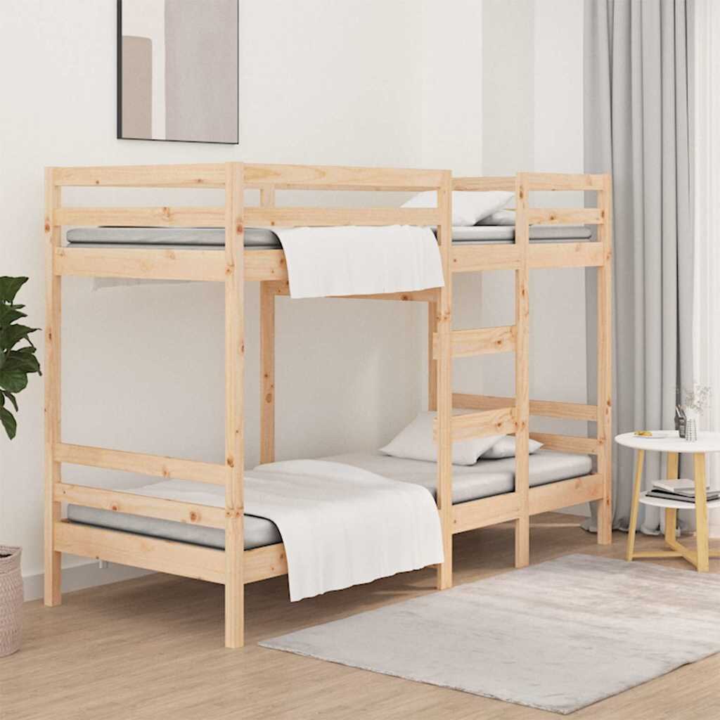vidaXL Двуетажно легло без матрак 90x190 cm Масивна дървесина Бор