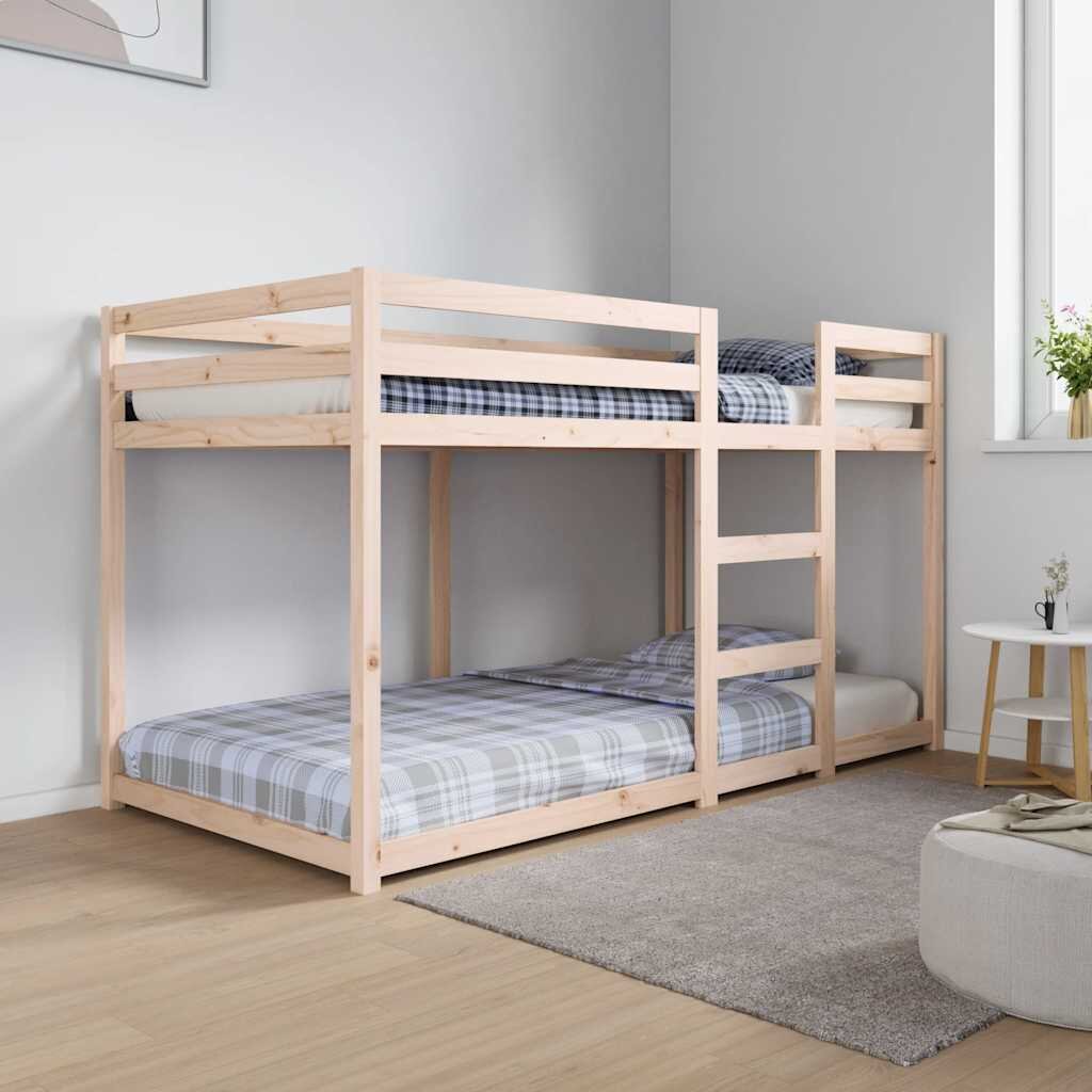 vidaXL Двуетажно легло без матрак 90x190 cm Масивна дървесина Бор