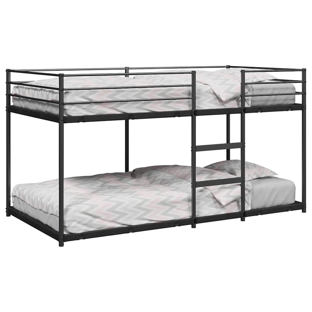 vidaXL Двуетажно легло без матрак Черно 75x190 cm Стомана