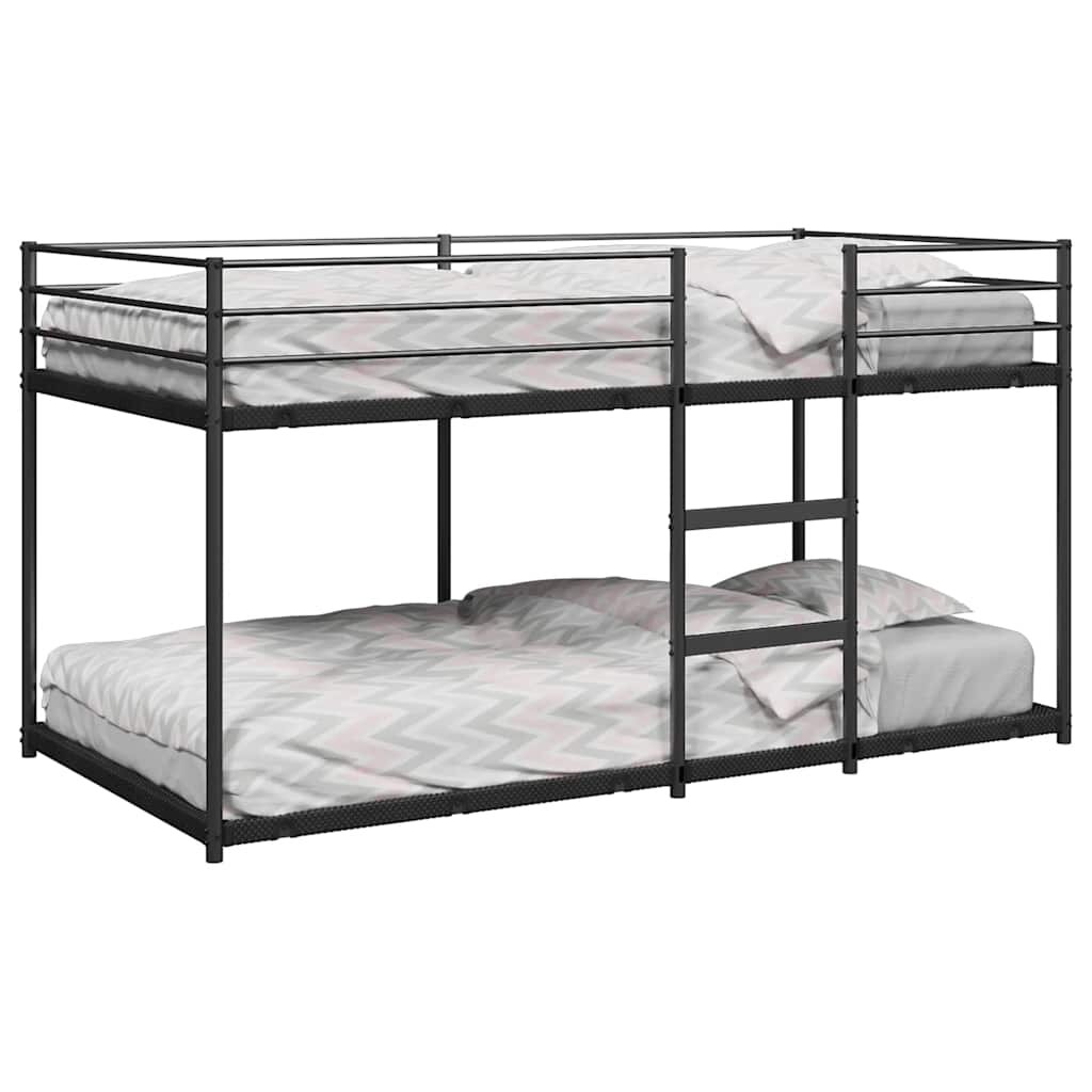 vidaXL Двуетажно легло без матрак Черно 90x190 cm Стомана