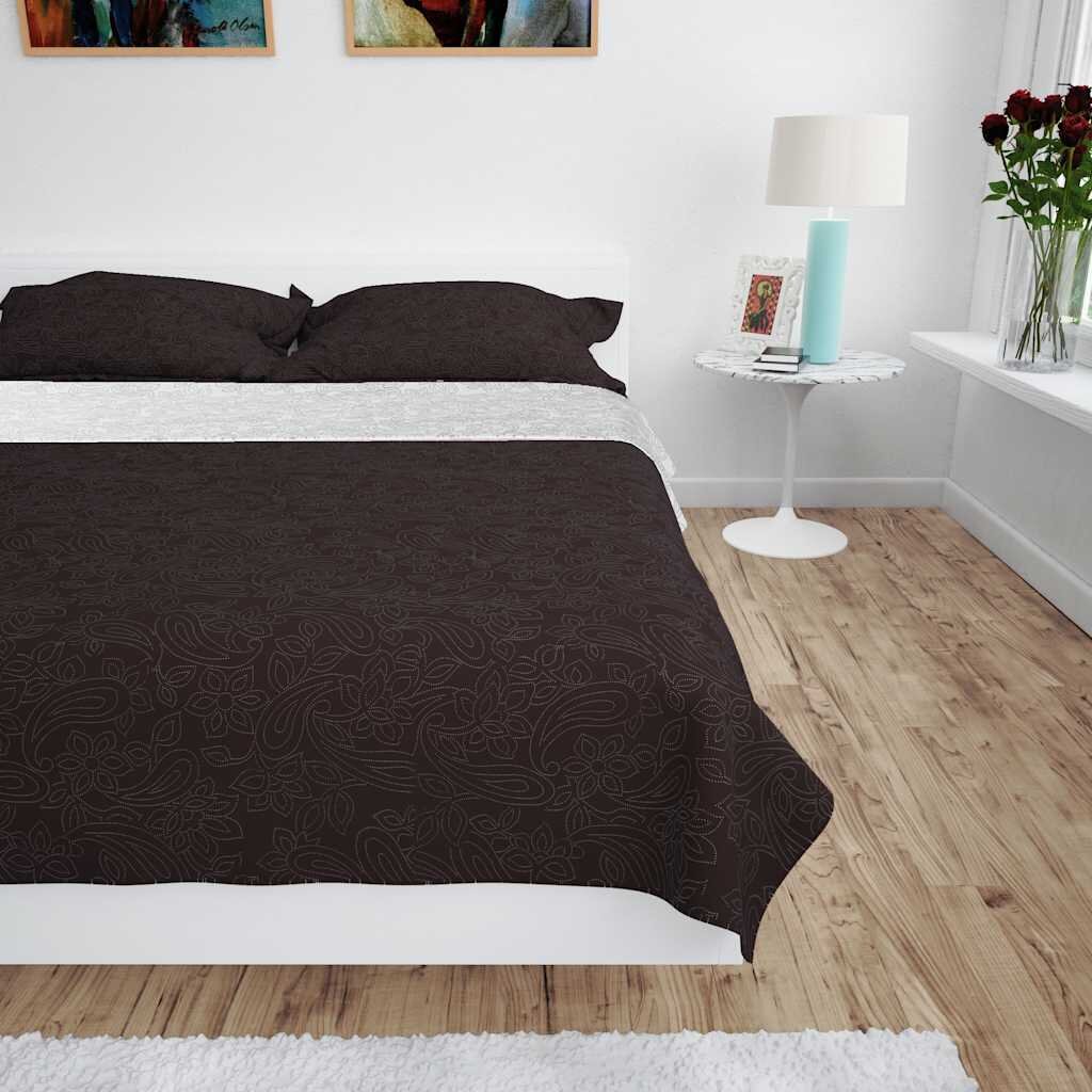 vidaXL Двулицева ватирана завивка 170 x 210 cм кремаво и кафяво