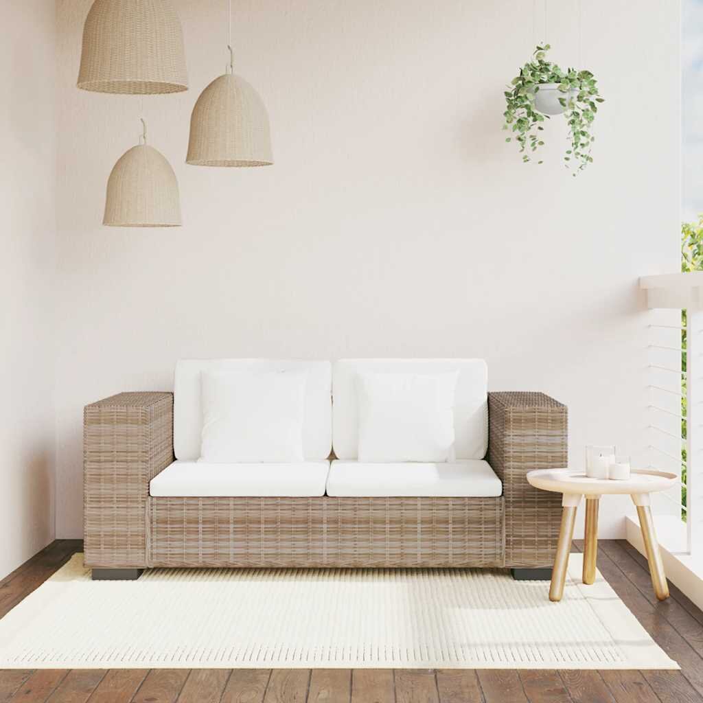 vidaXL Двуместен диван комплект от седем части естествен ратан