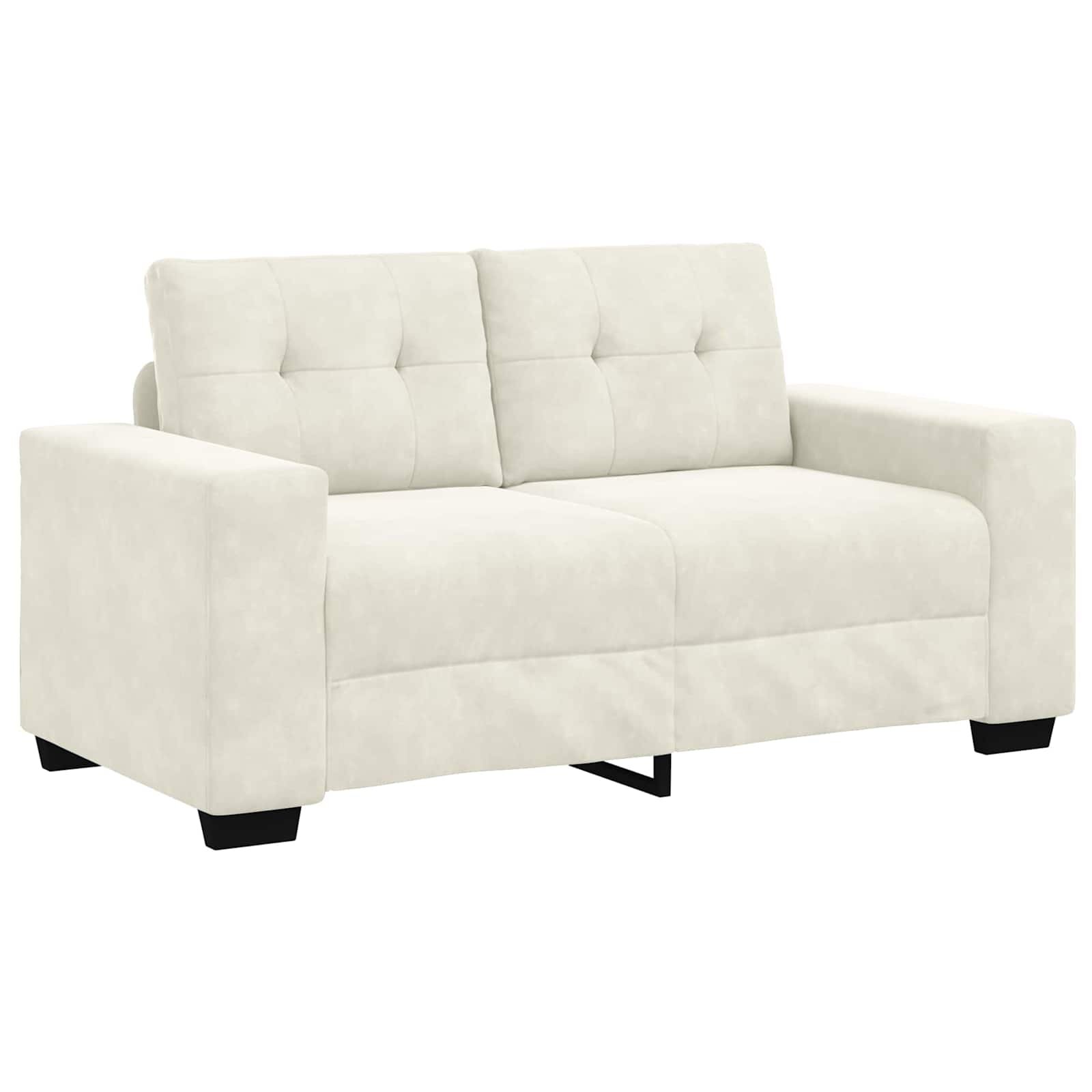 vidaXL Двуместен диван Крем 160 cm Кадифе