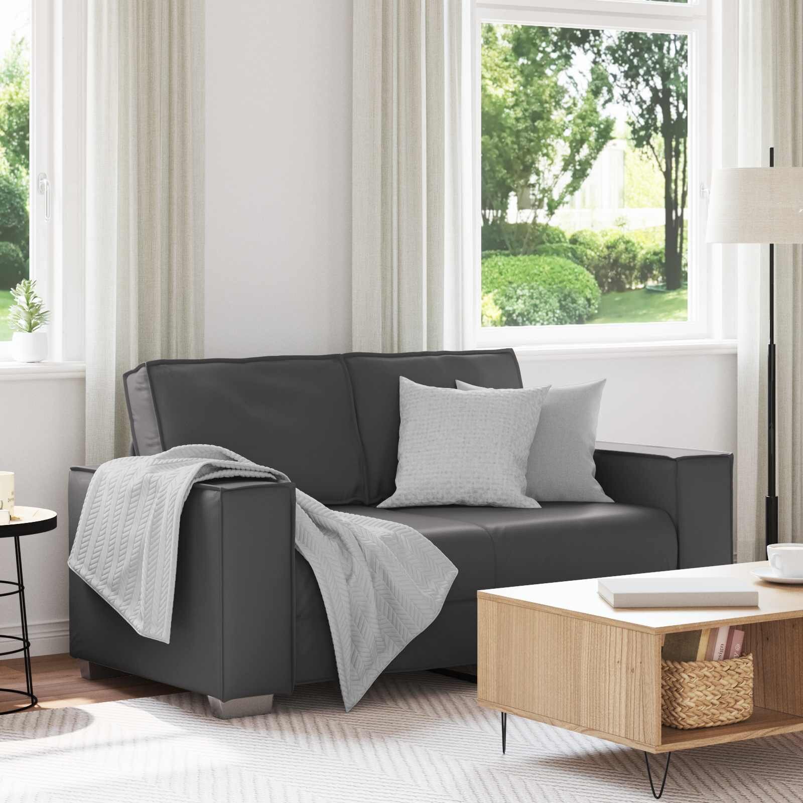 vidaXL Двуместен диван Сив 160 cm Изкуствена
