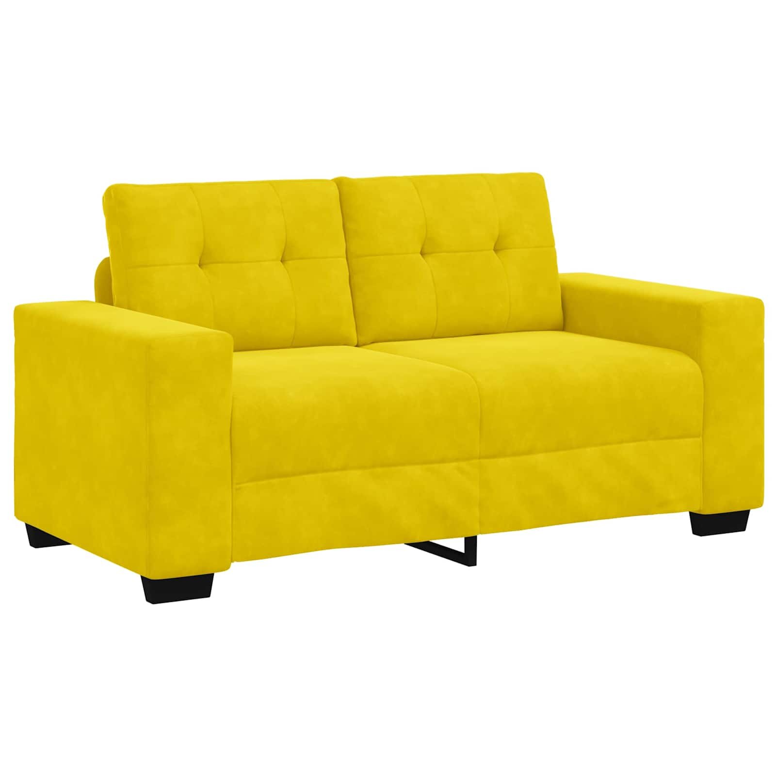 vidaXL Двуместен диван Жълто 160 cm Кадифе