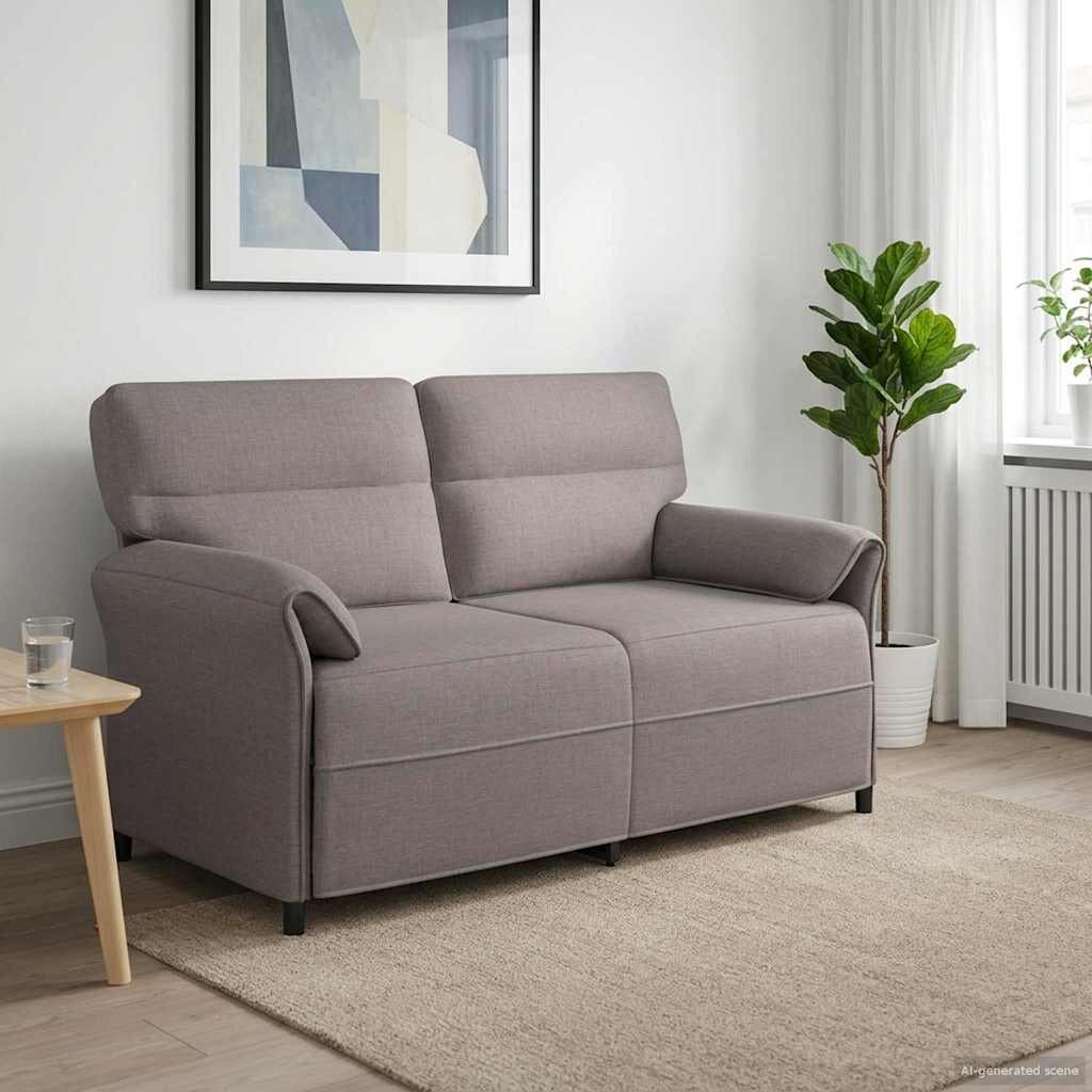 vidaXL Двуместна софа Таупе 158 x 83 x 95 см