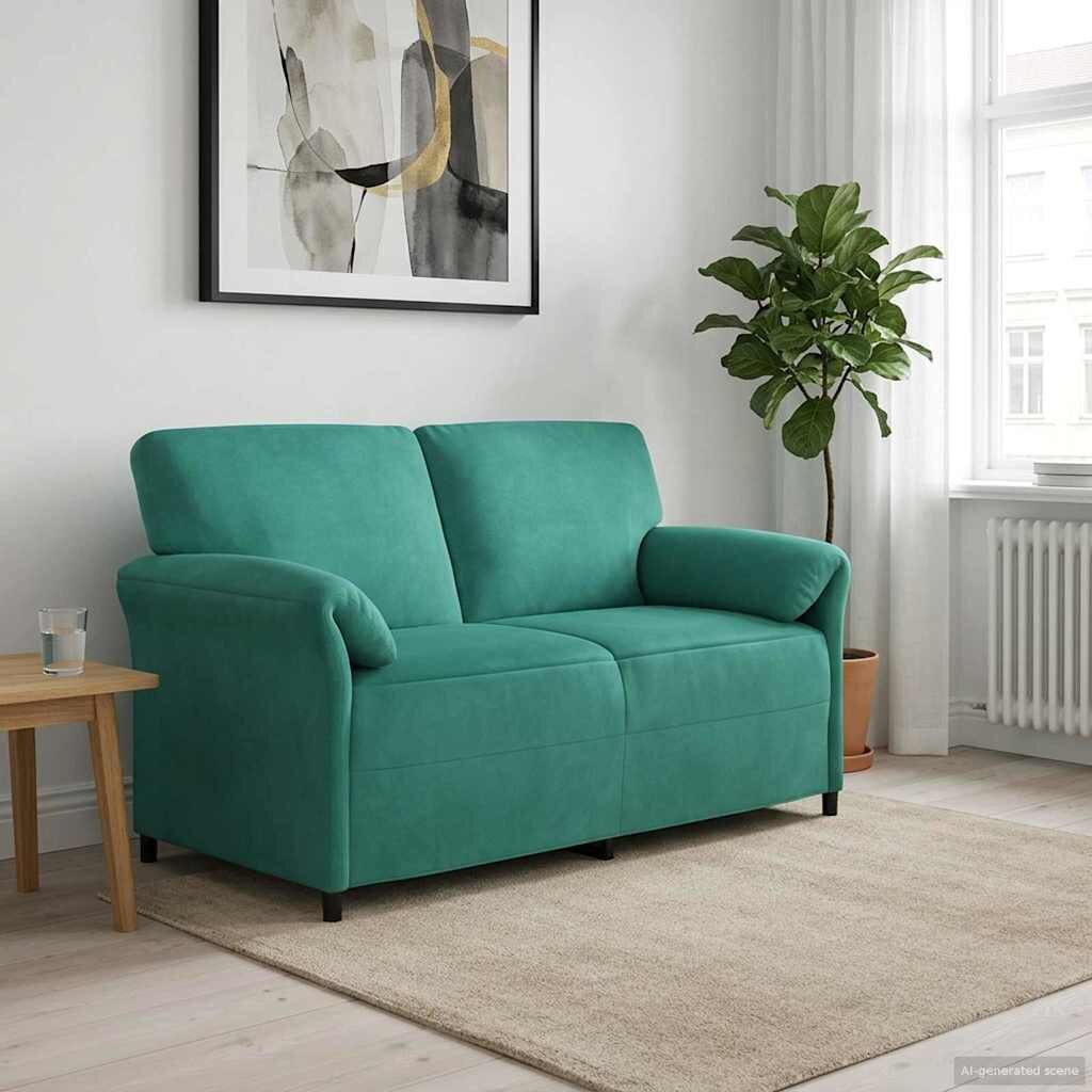 vidaXL Двуместна софа Тюркоаз 158 x 83 x 95 см Кадифе