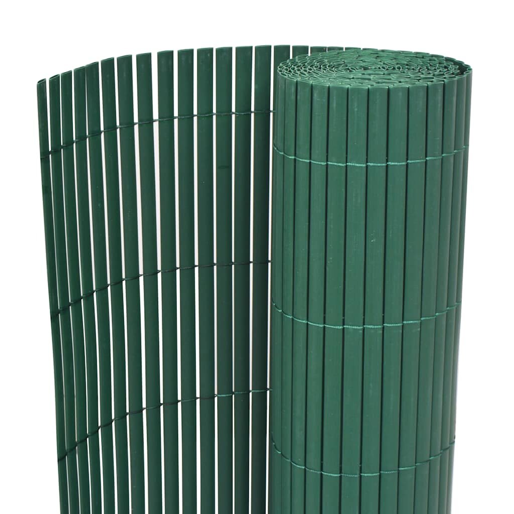 vidaXL Двустранна градинска ограда PVC 90x300 см зелена