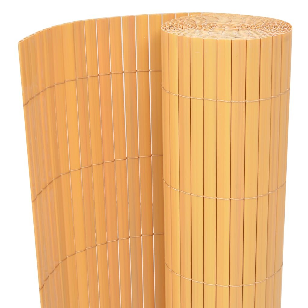 vidaXL Двустранна градинска ограда PVC 90x300 см жълта