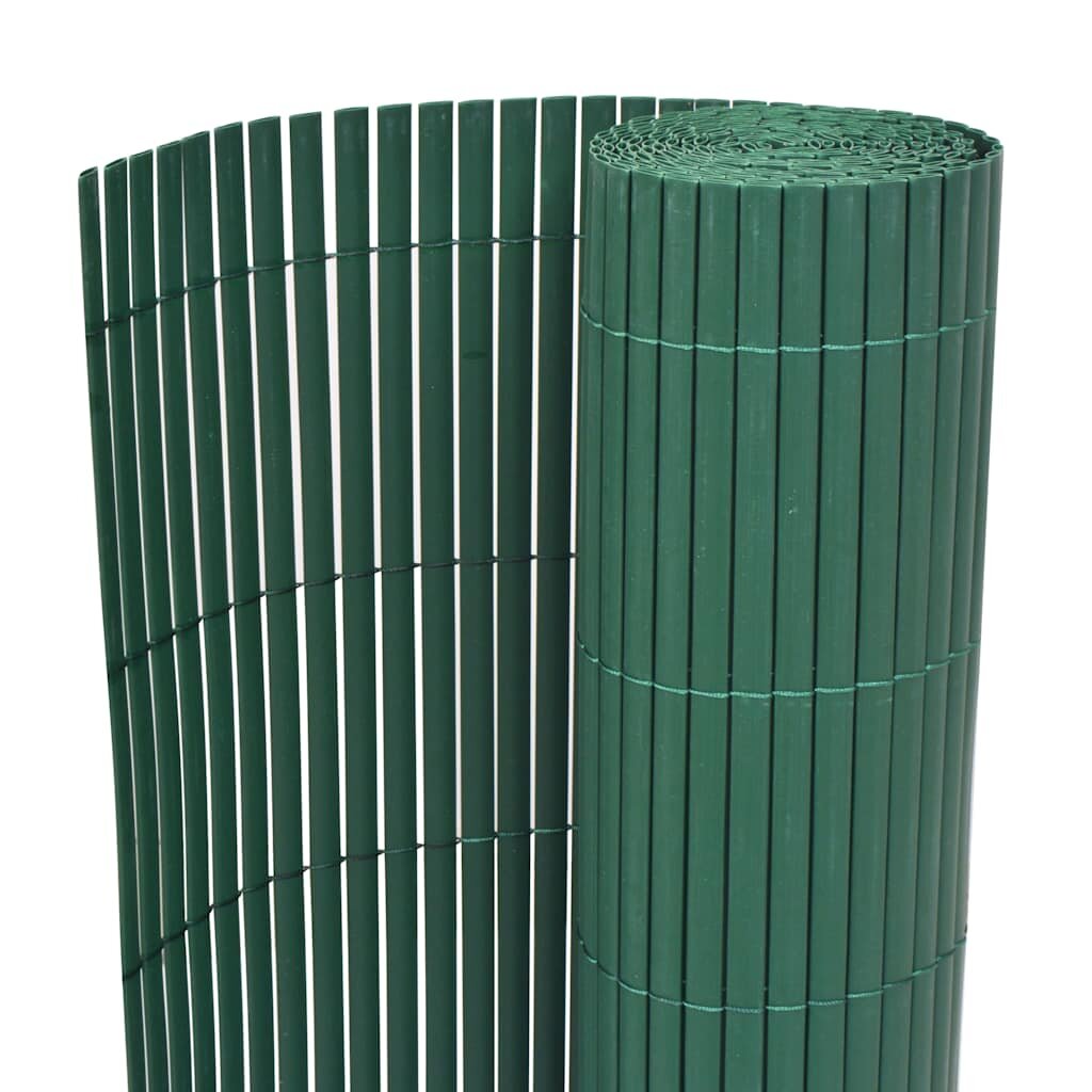 vidaXL Двустранна градинска ограда PVC 90x500 см зелена