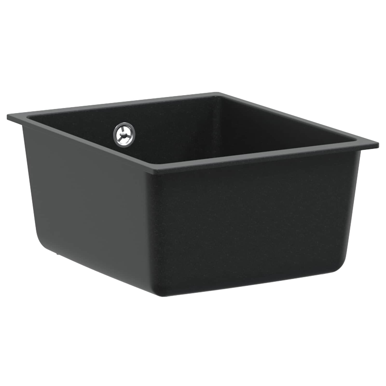 vidaXL Единична мивка за кухня Гранит 37 x 46 x 20 см Графит