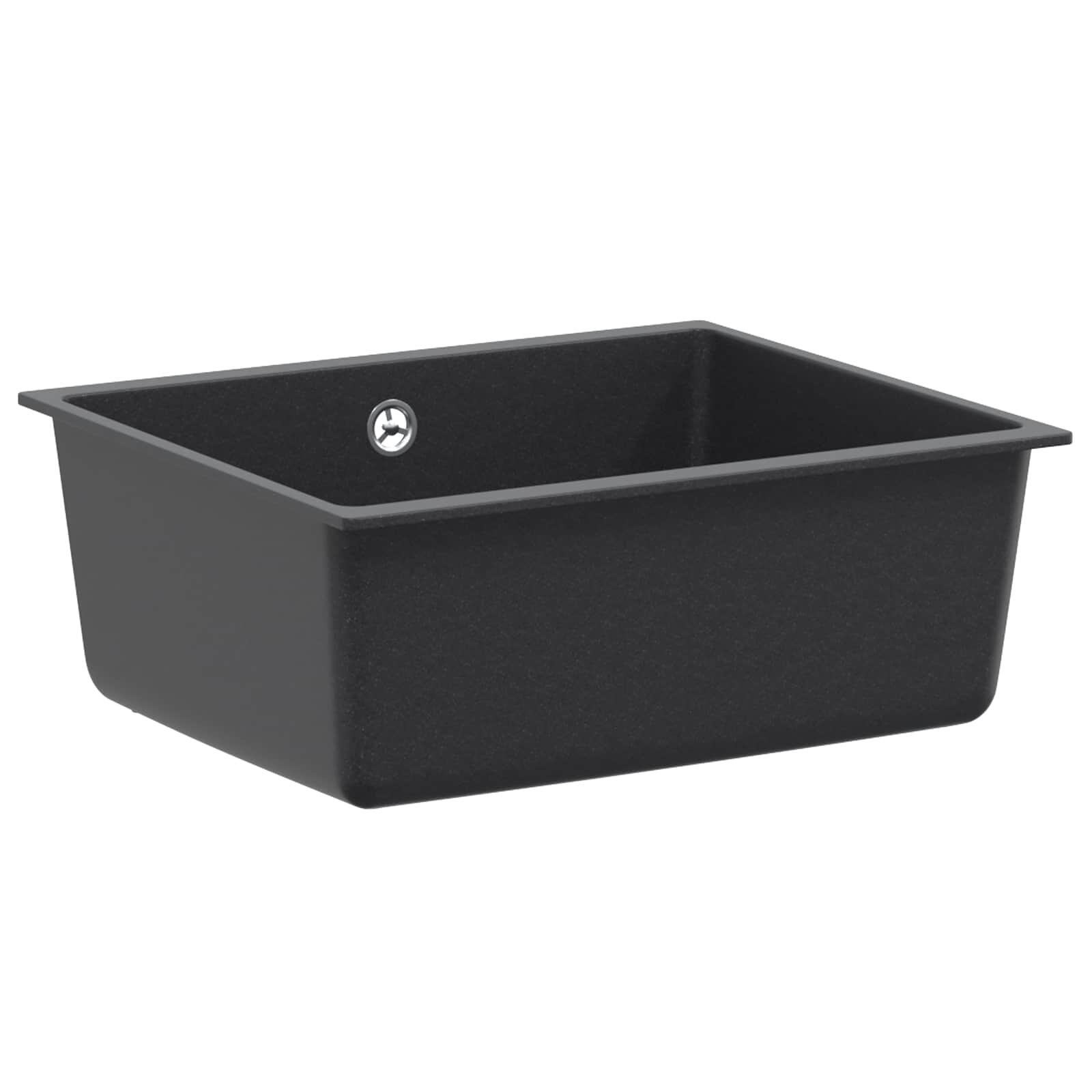 vidaXL Единична мивка за кухня Гранит 53 x 46 x 20 см Графит