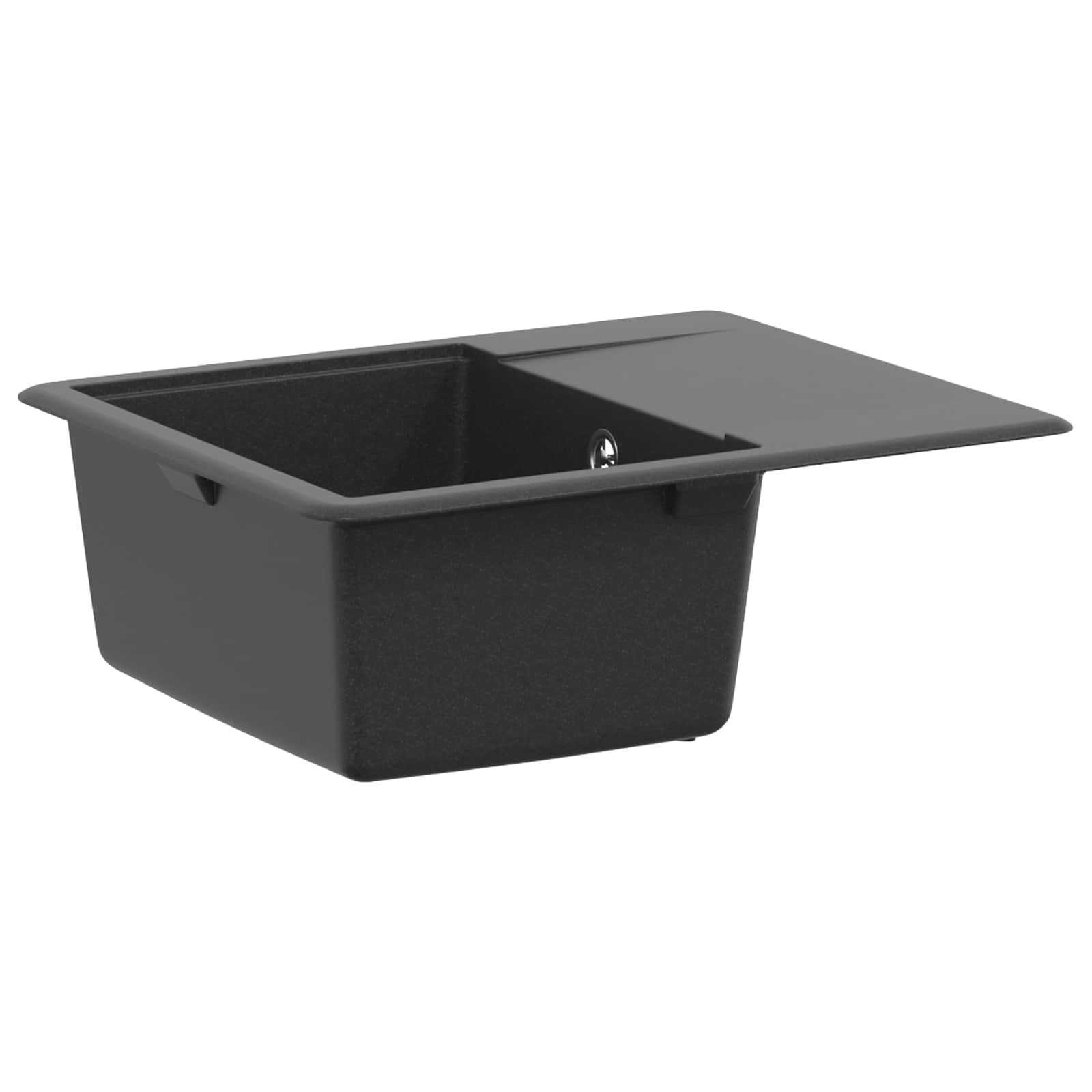 vidaXL Единична мивка за кухня Гранит 56 x 46 x 19 см Графит