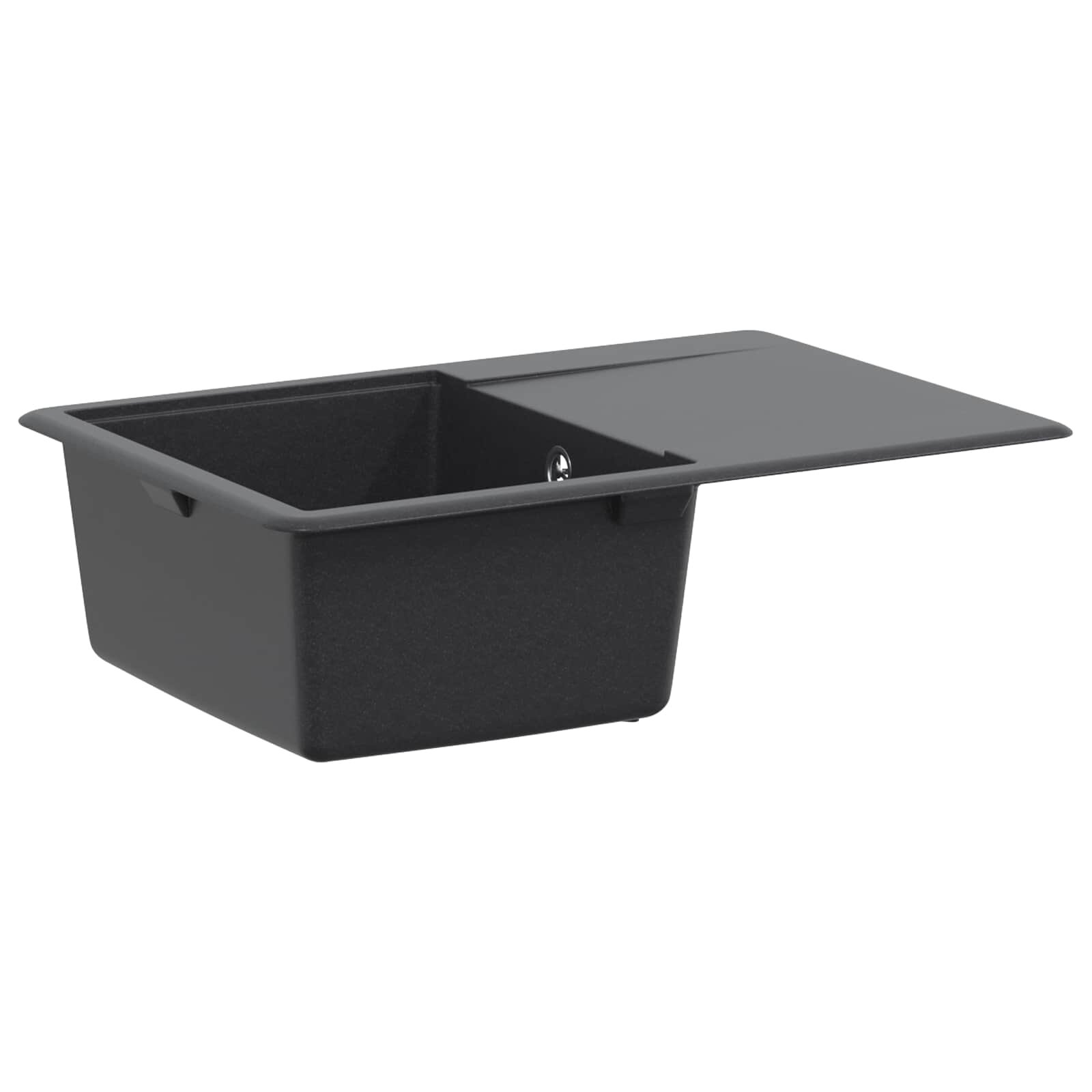 vidaXL Единична мивка за кухня Гранит 67 x 46 x 19 см Графит