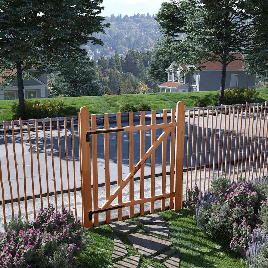vidaXL Единична порта импрегниран лешник 100x120 см
