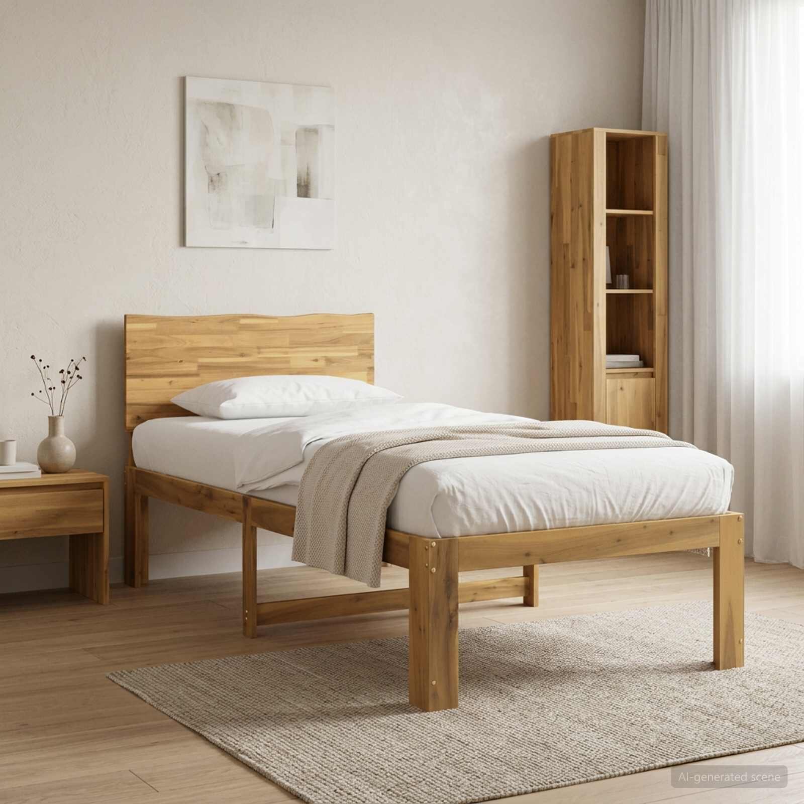 vidaXL Единично легло с табла ROSTOCK Бяло 75 x 190 cm