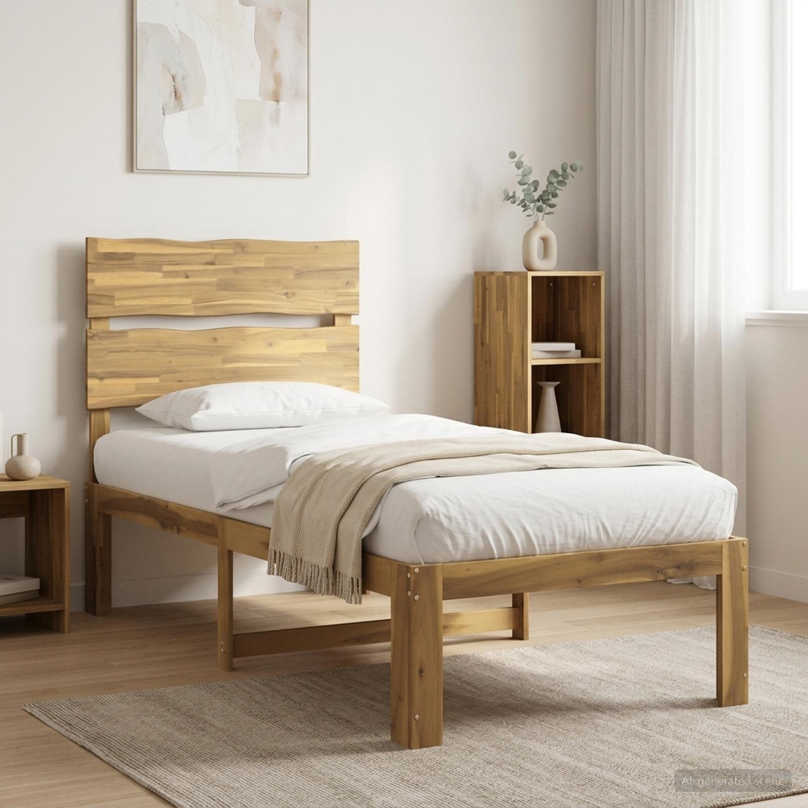 vidaXL Единично легло с табла ROSTOCK Бяло 90 x 190 cm