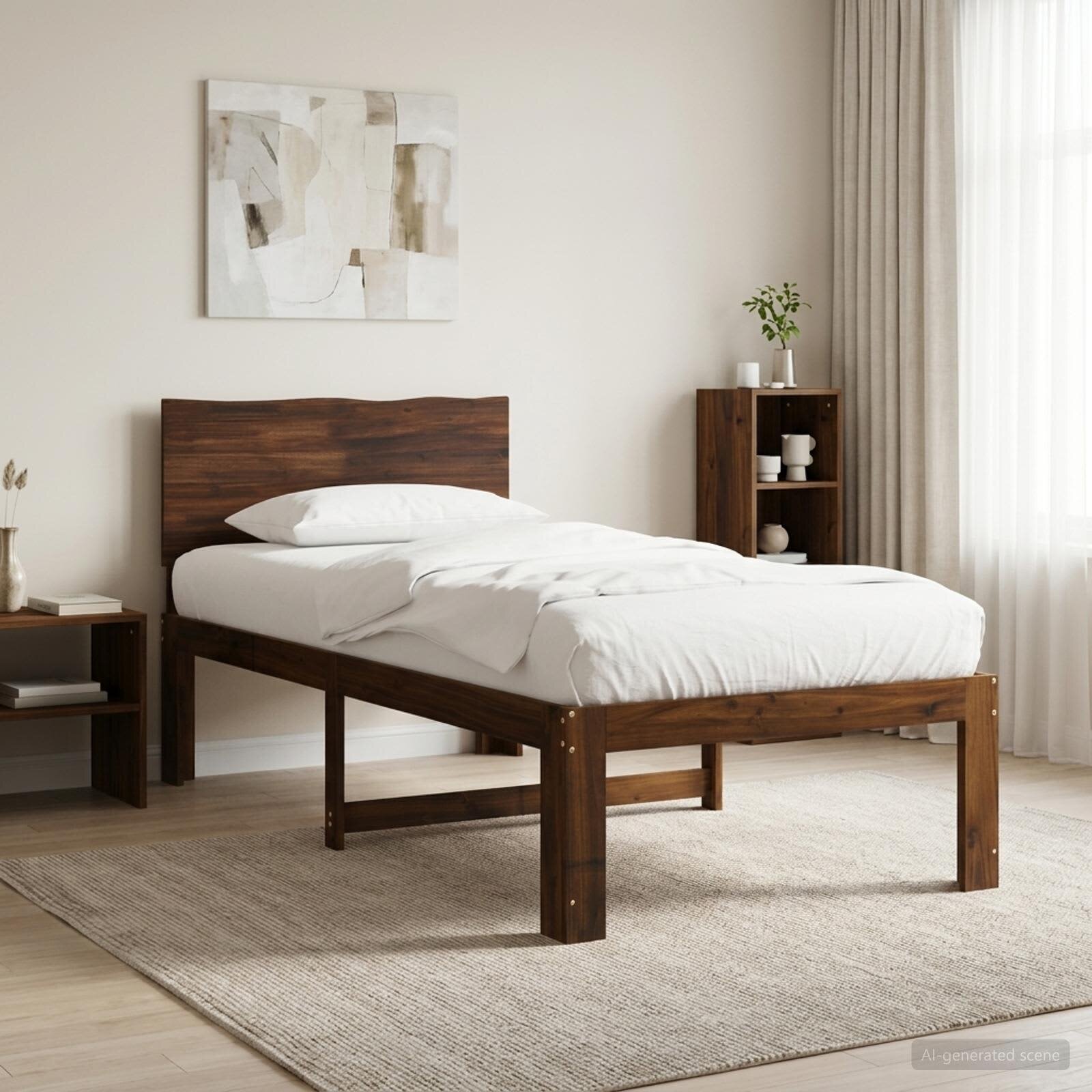 vidaXL Единично легло с табла ROSTOCK Тъмен кафяв 75 x 190 cm