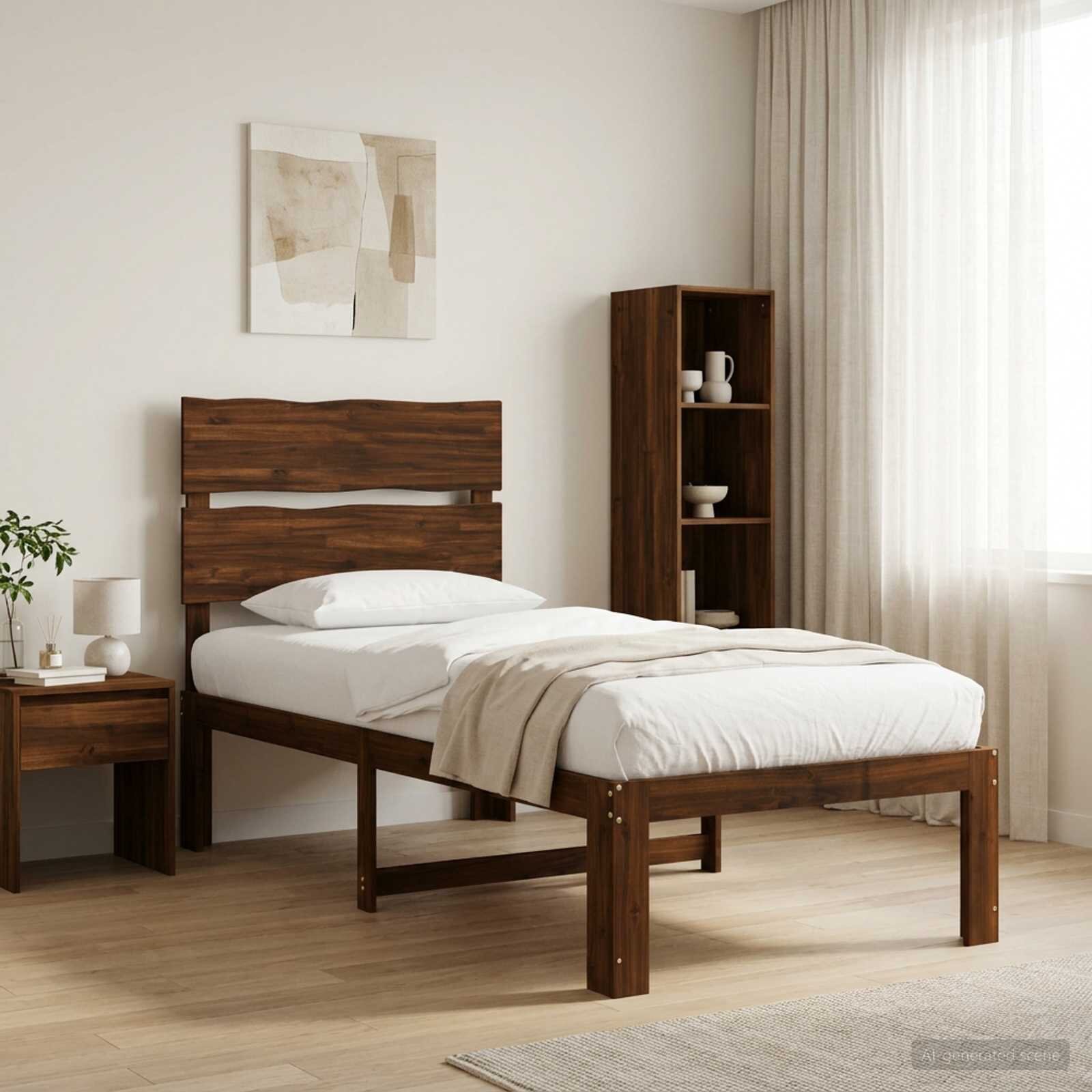 vidaXL Единично легло с табла ROSTOCK Тъмен кафяв 75 x 190 cm