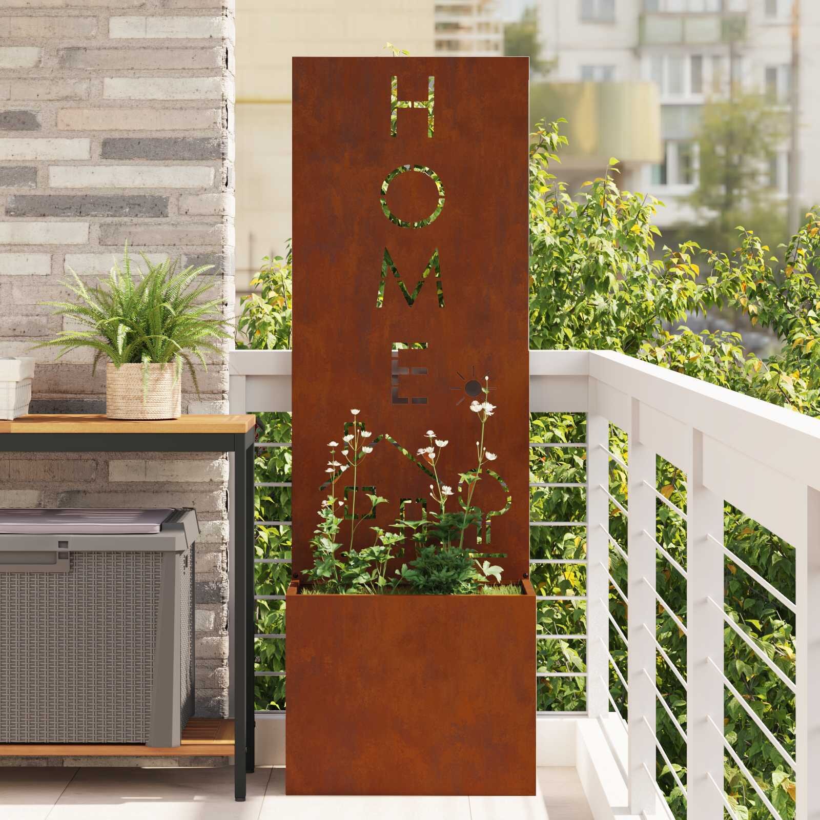 vidaXL Екран за градинска неприкосновеност Ръждясало 50 x 32 x 150 см