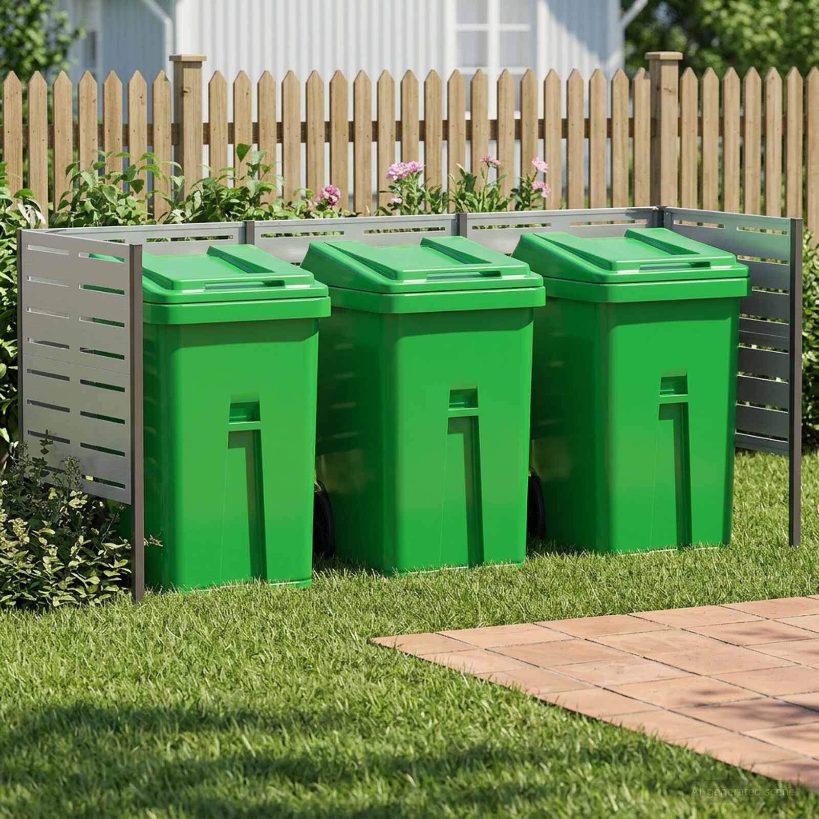 vidaXL Екран за контейнер за отпадъци 249 x 85 x 113 см