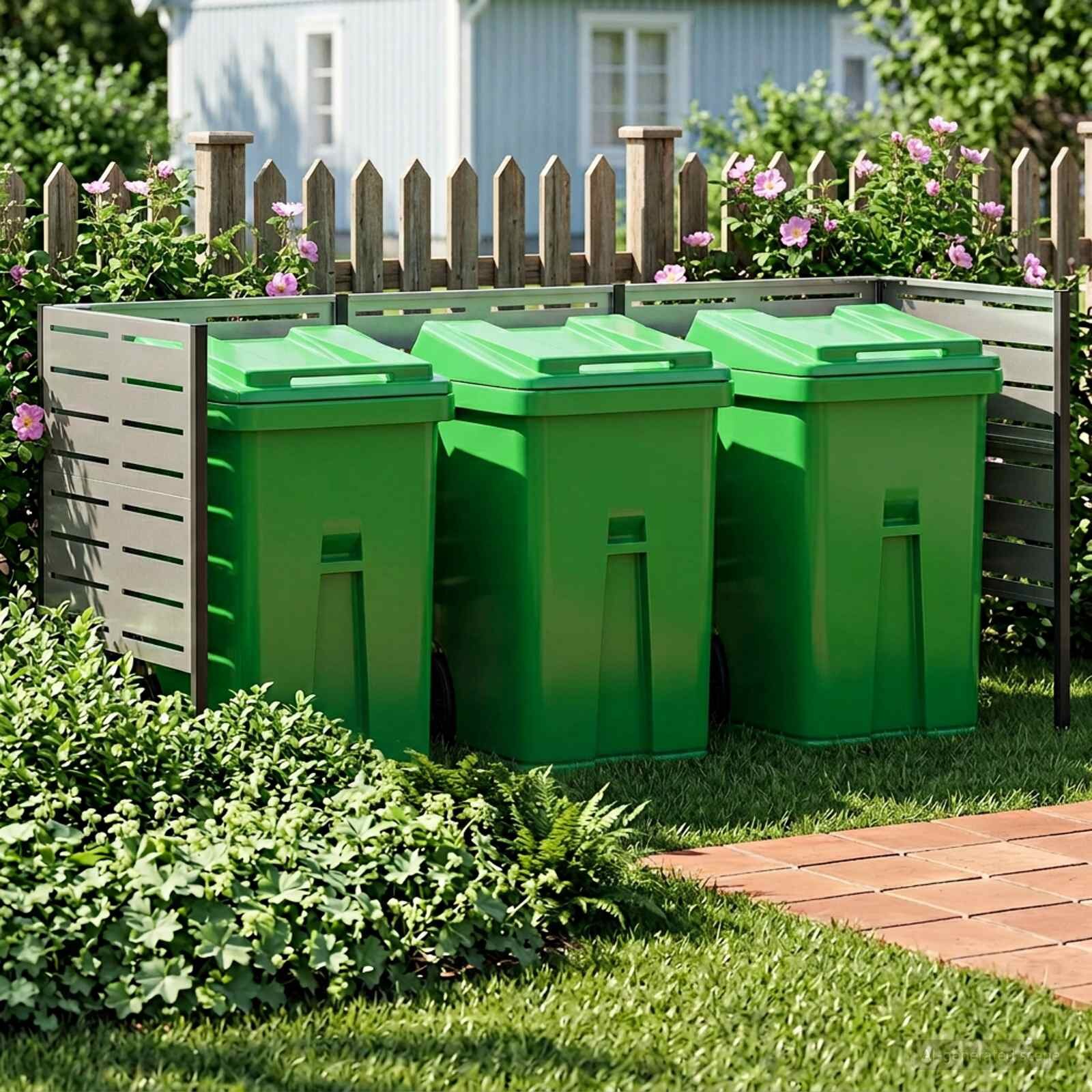 vidaXL Екран за контейнер за отпадъци 249 x 85 x 113 см
