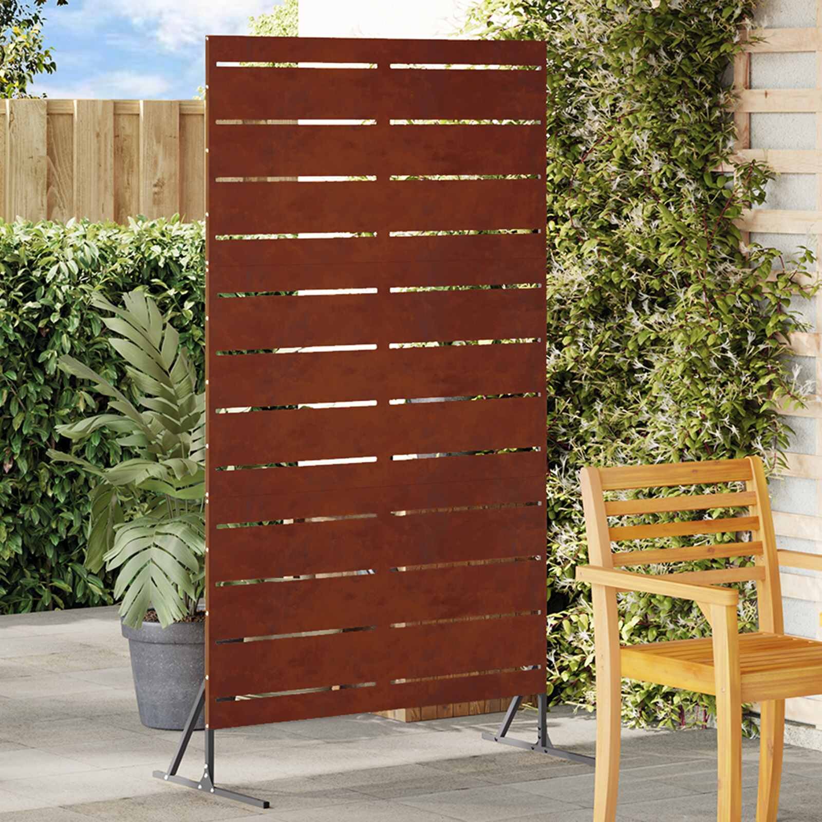 vidaXL Екран за уединение 100 x 50 x 180 см Кортенова стомана