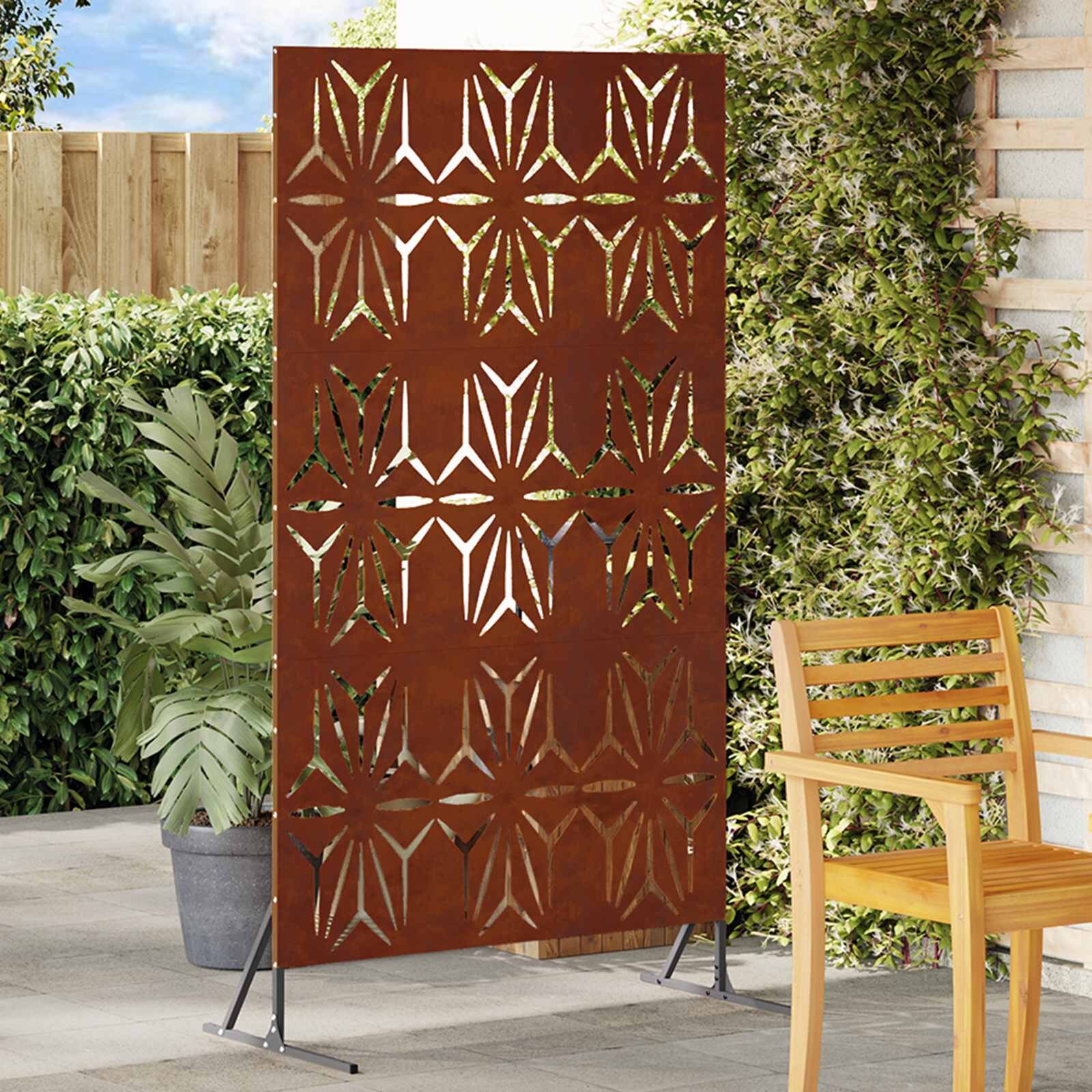 vidaXL Екран за уединение 100 x 50 x 180 см Кортенова стомана