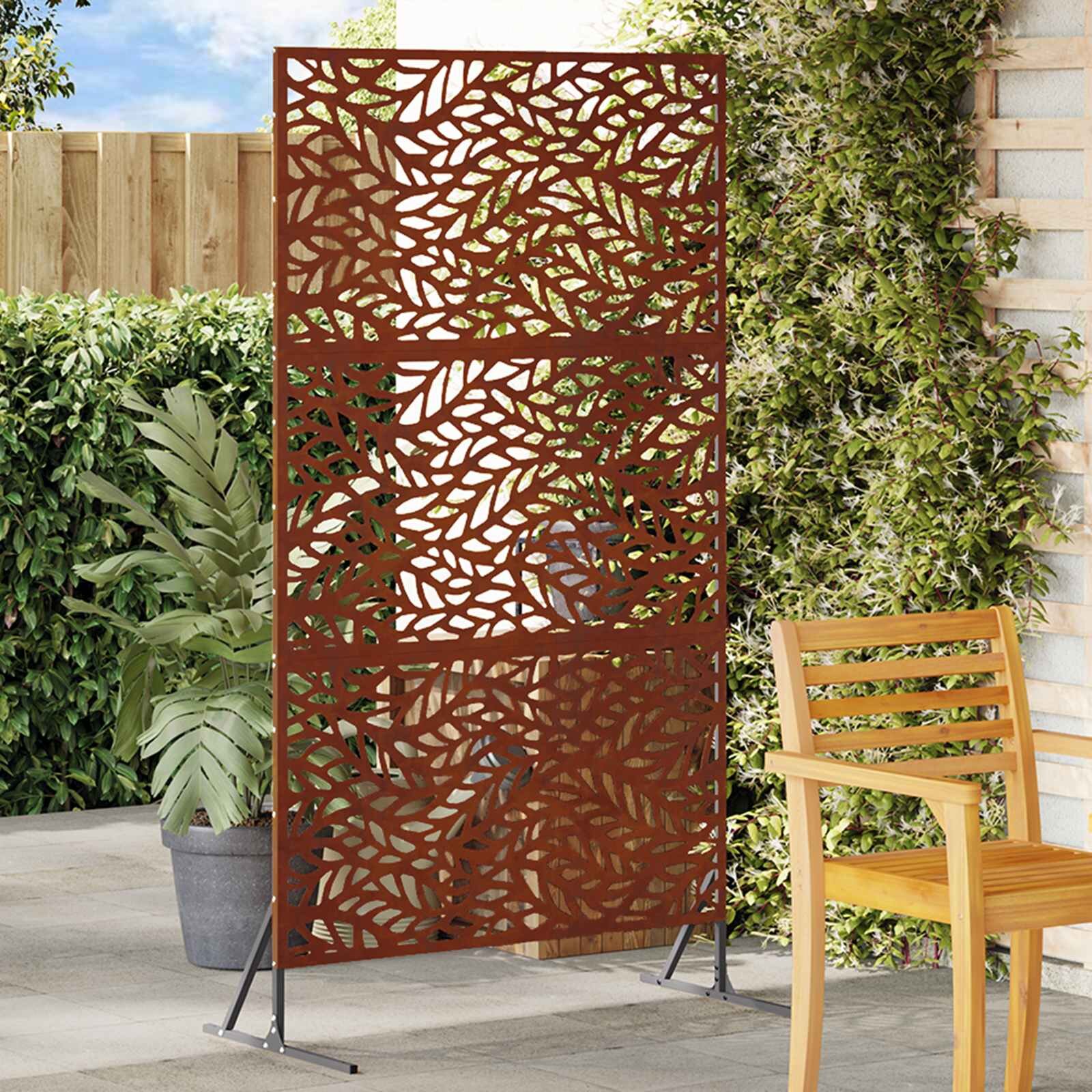 vidaXL Екран за уединение 100 x 50 x 180 см Кортенова стомана