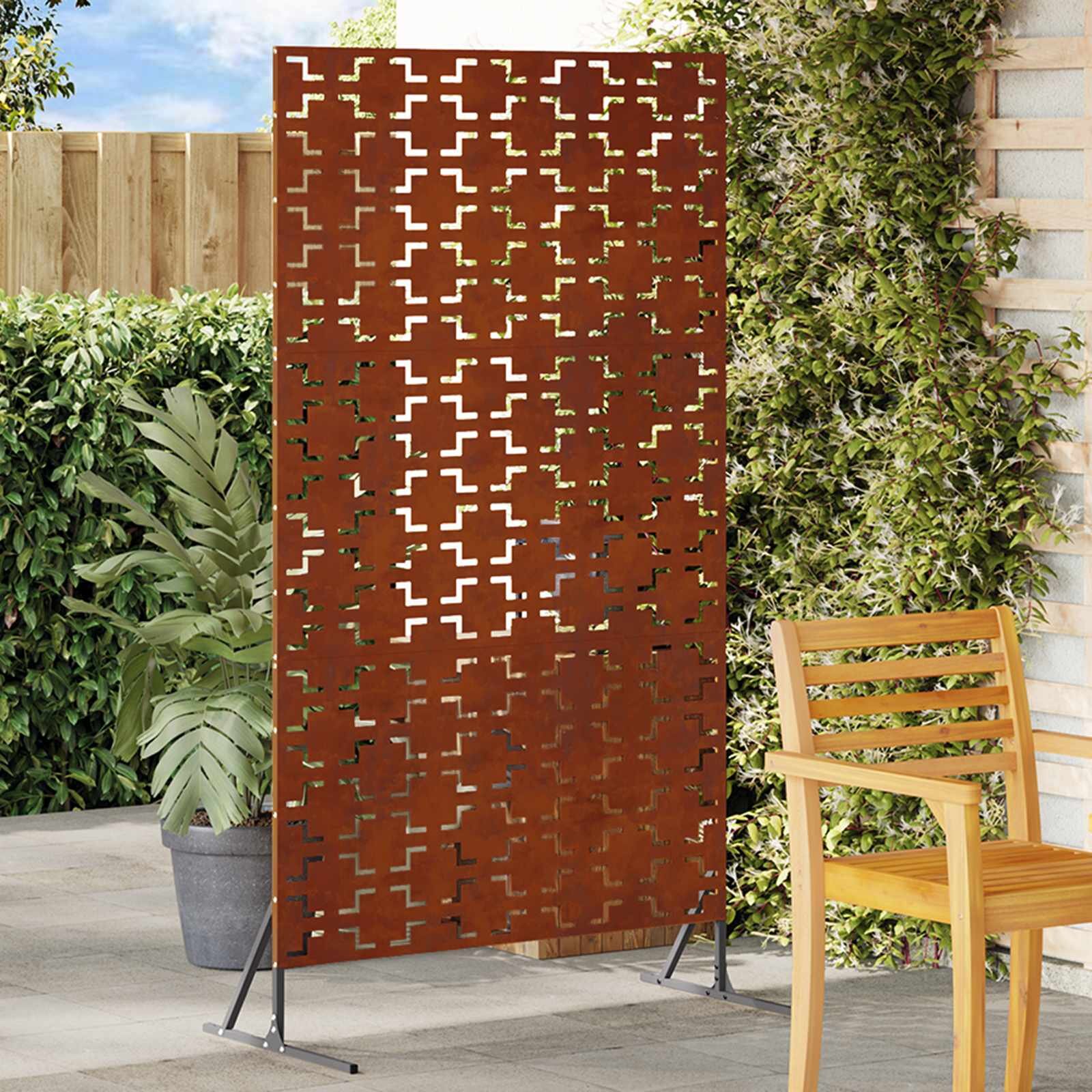 vidaXL Екран за уединение 100 x 50 x 180 см Кортенова стомана