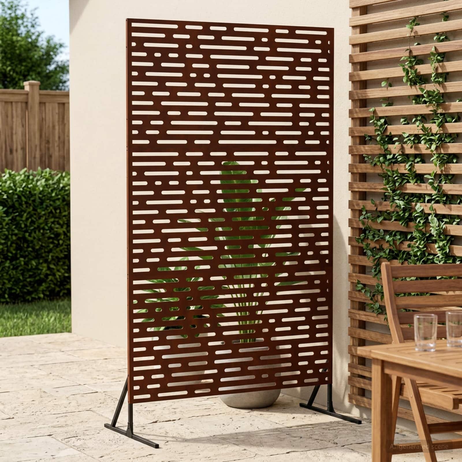 vidaXL Екран за уединение 100 x 50 x 180 см Кортенова стомана