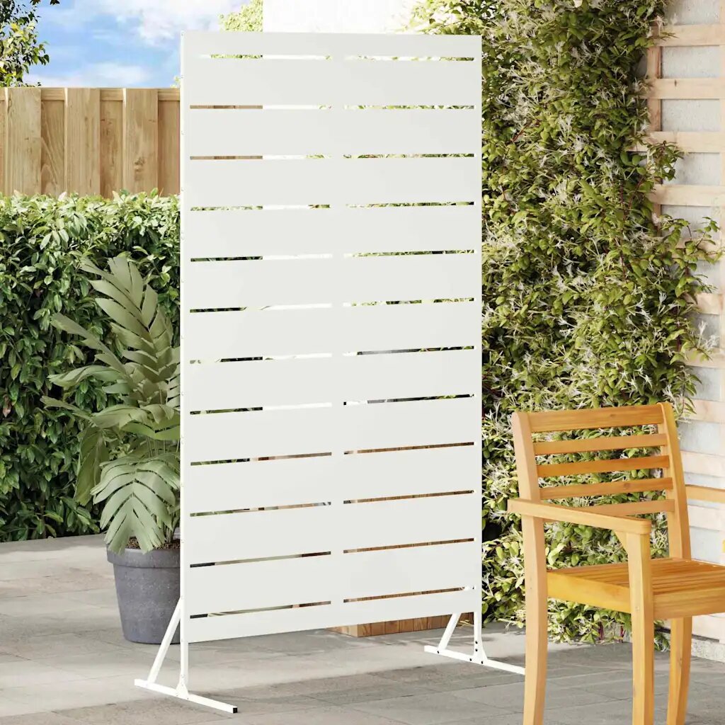 vidaXL Екран за уединение 100 x 50 x 180 см Стомана Бяло