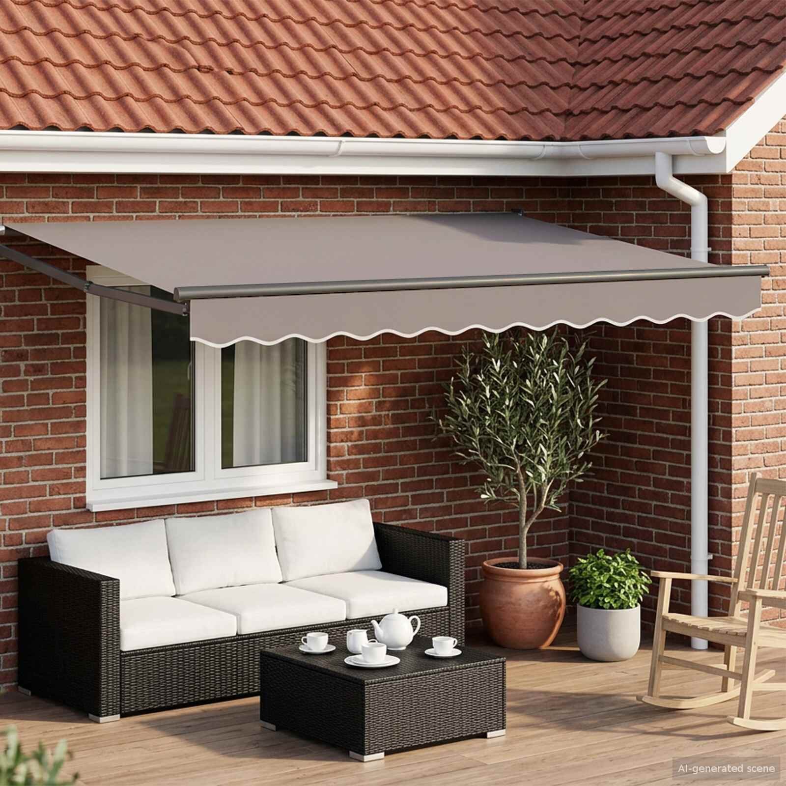 vidaXL Електрическа разтегателна рамка за сенник Антрацит 3 x 25 m