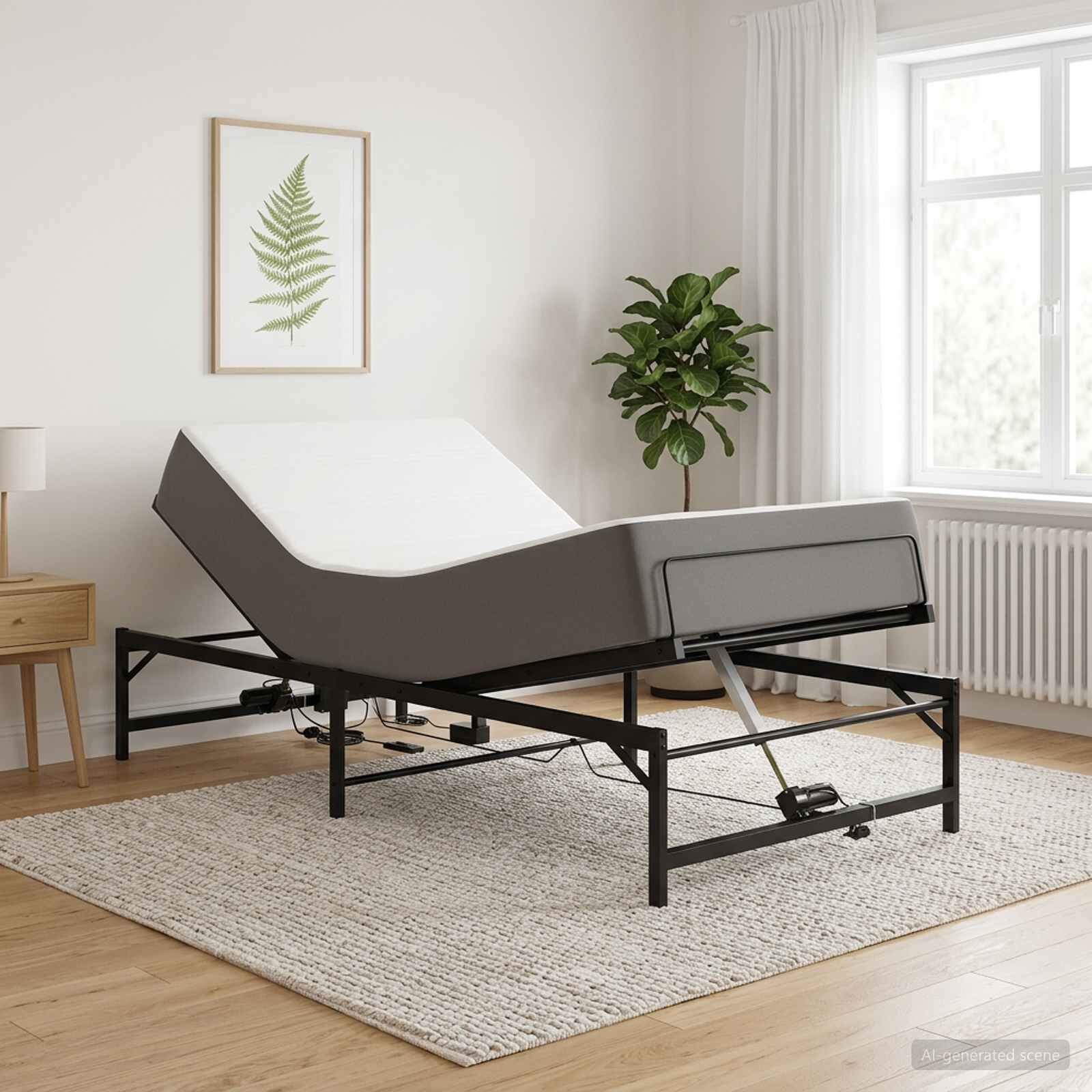 vidaXL Електрическа регулируема рамка за легло Черно 90 x 190 cm