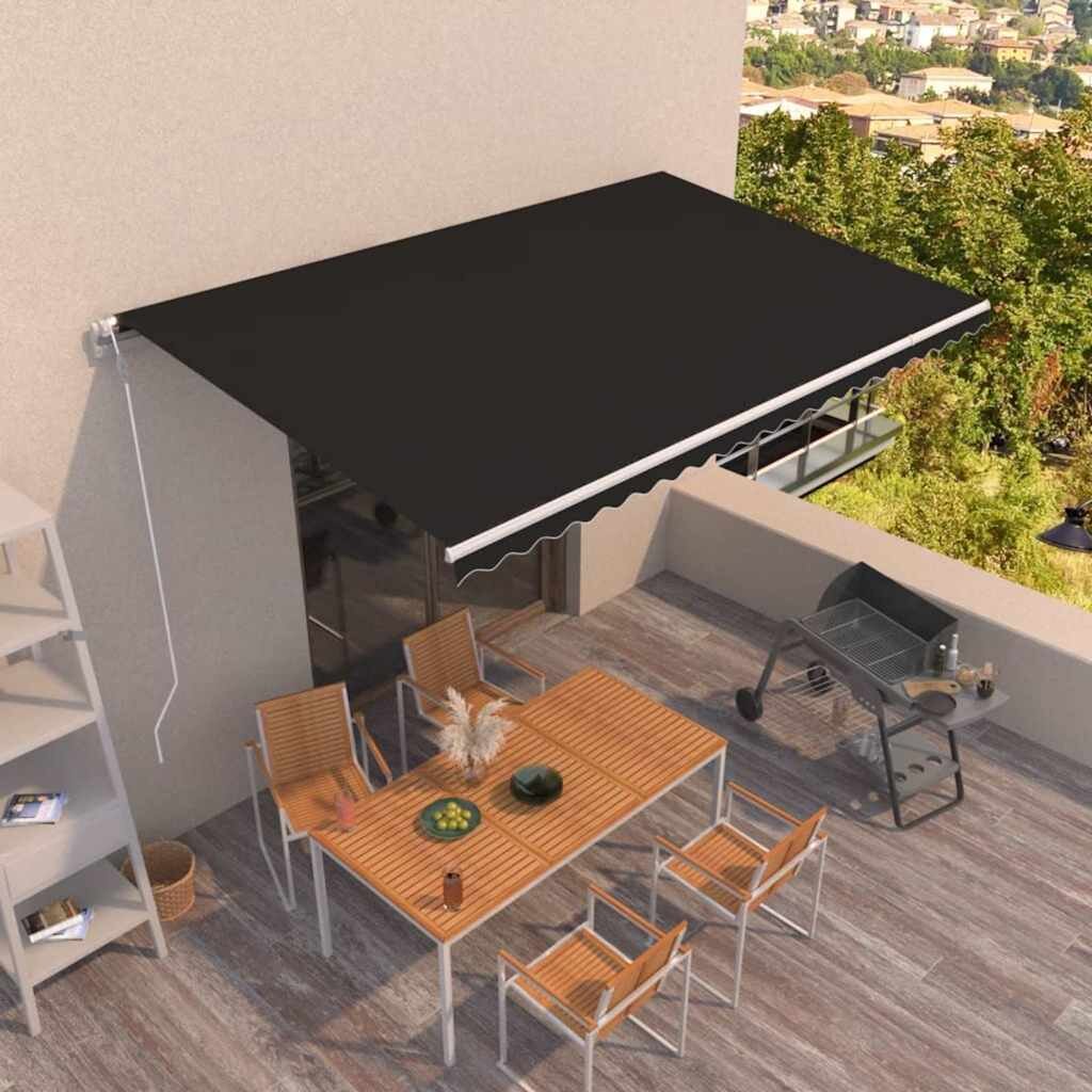 vidaXL Електрически тент 5 x 35 m Антрацит 100% полиестер