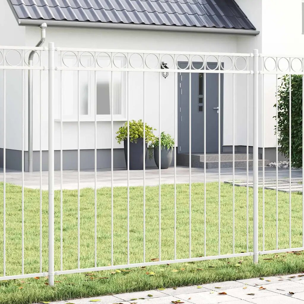 vidaXL Елемент на оградата ASSEN 170 x 200 см Стомана Бяло