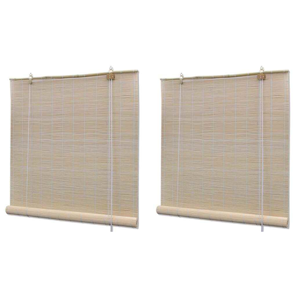 vidaXL Естествени бамбукови ролетни щори 2 бр 120x160 см