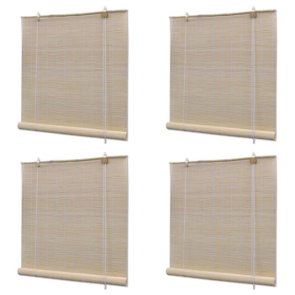 vidaXL Естествени бамбукови ролетни щори 4 бр 120x160 см
