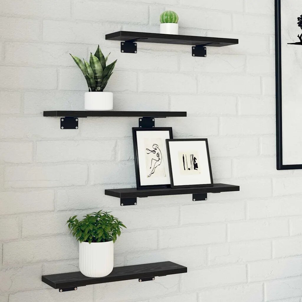vidaXL Етажерка Борд 3 нива 4 бр. 40 x 10 x 15 cm Инженерна дървесина