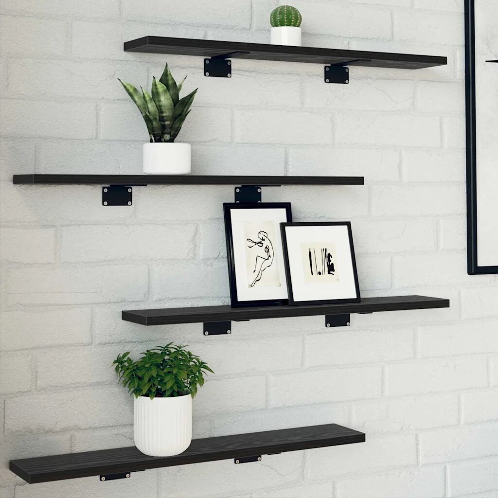 vidaXL Етажерка Борд 3 нива 4 бр. 60 x 10 x 15 cm Инженерна дървесина