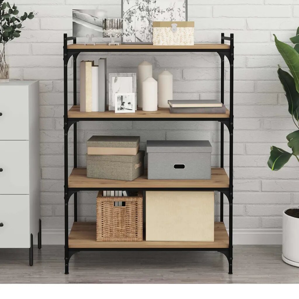 vidaXL Етажерка Борд 3 нива 4 бр. 80 x 40 x 15 cm Инженерна дървесина