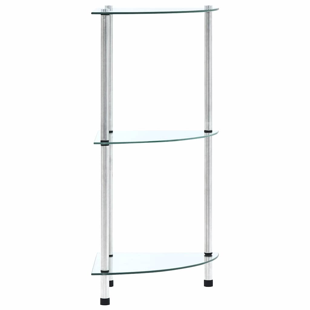 vidaXL Етажерка с 3 рафта прозрачна 30x30x67 см закалено стъкло